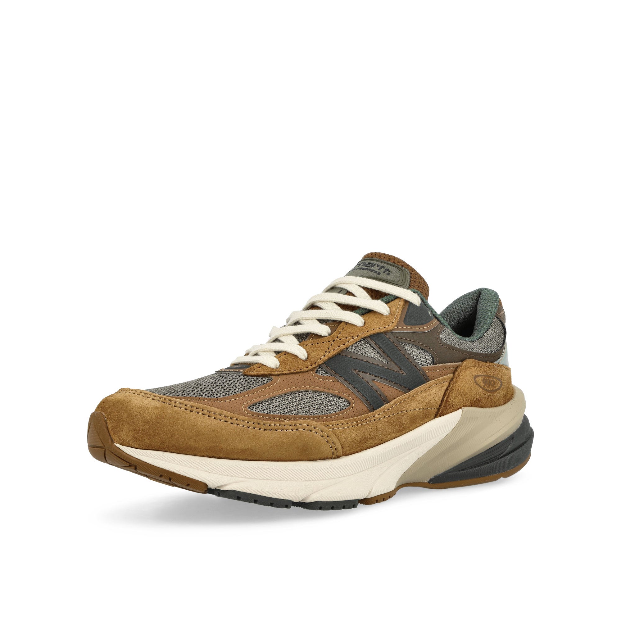 New Balance Carhartt WIP x New Balance M990CH6 Hamilton Brown Low Top Sneakers Close Up | Overkill