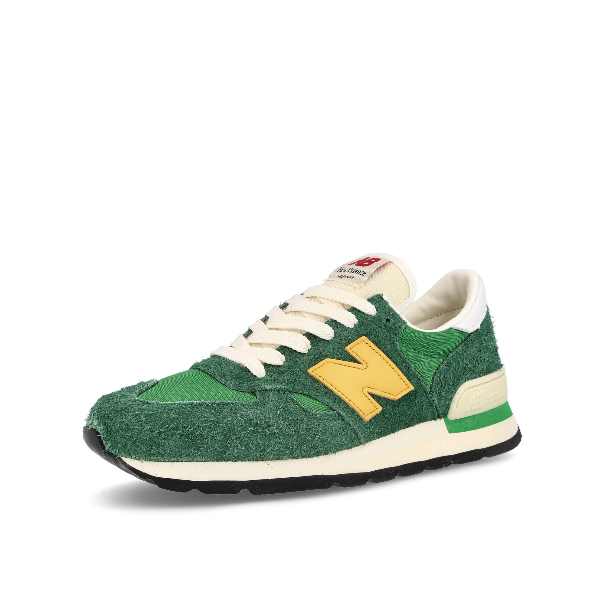New Balance M990GG1 Green-Gold Low Top Sneakers Close Up | Overkill