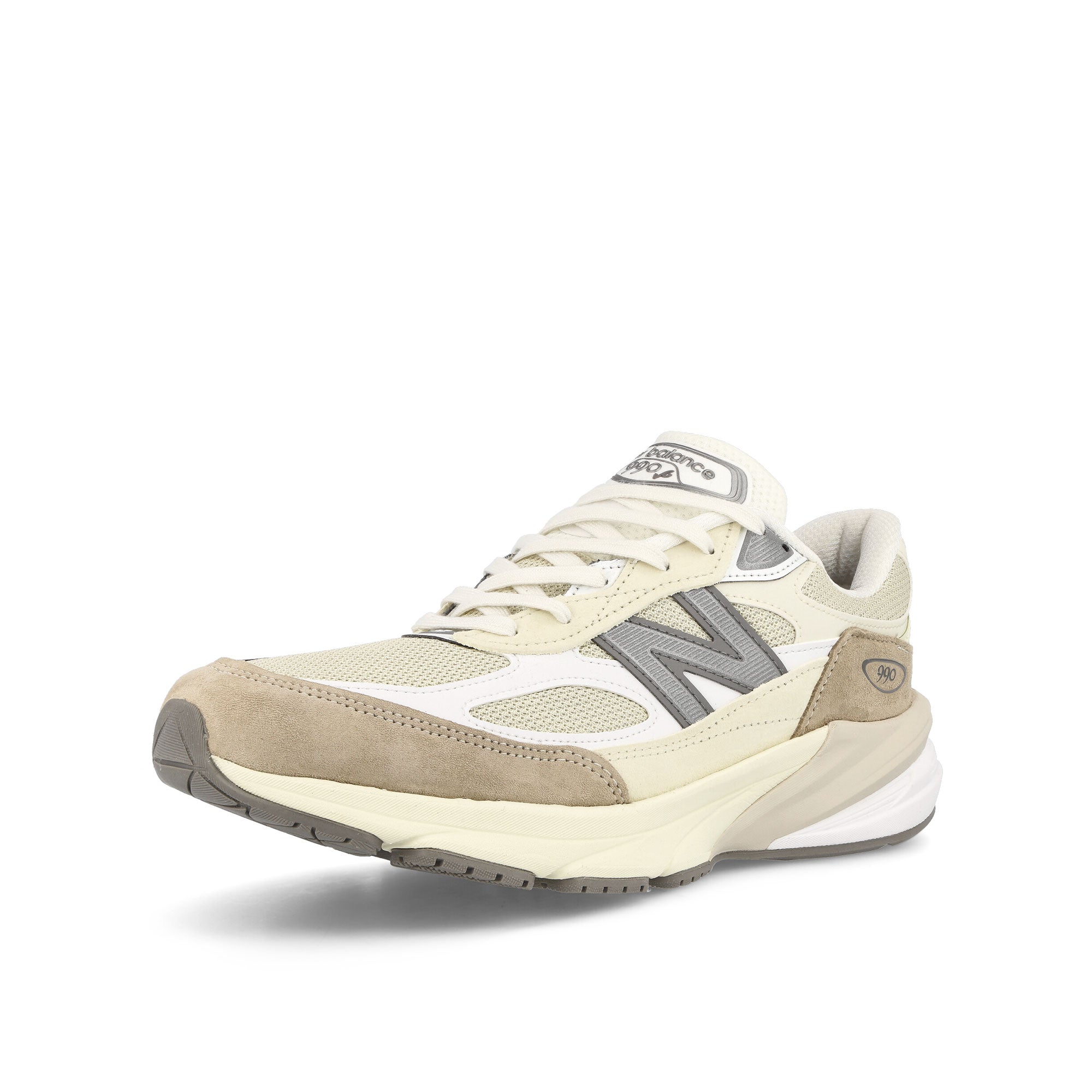 New Balance M990SS6 Grey-Bone Low Top Sneakers Close Up | Overkill