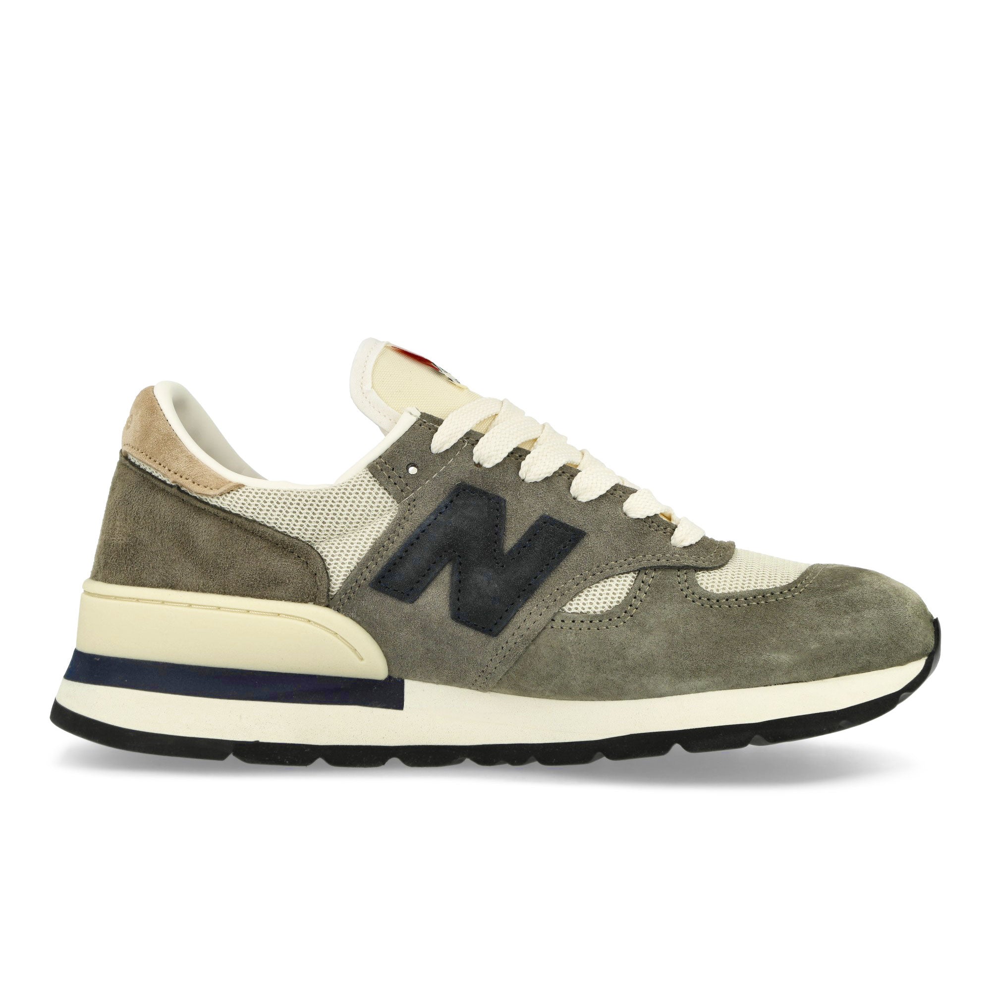 New Balance M990WG1 Grey Olive-Navy-Beige Low Top Sneakers Silhouette | Overkill