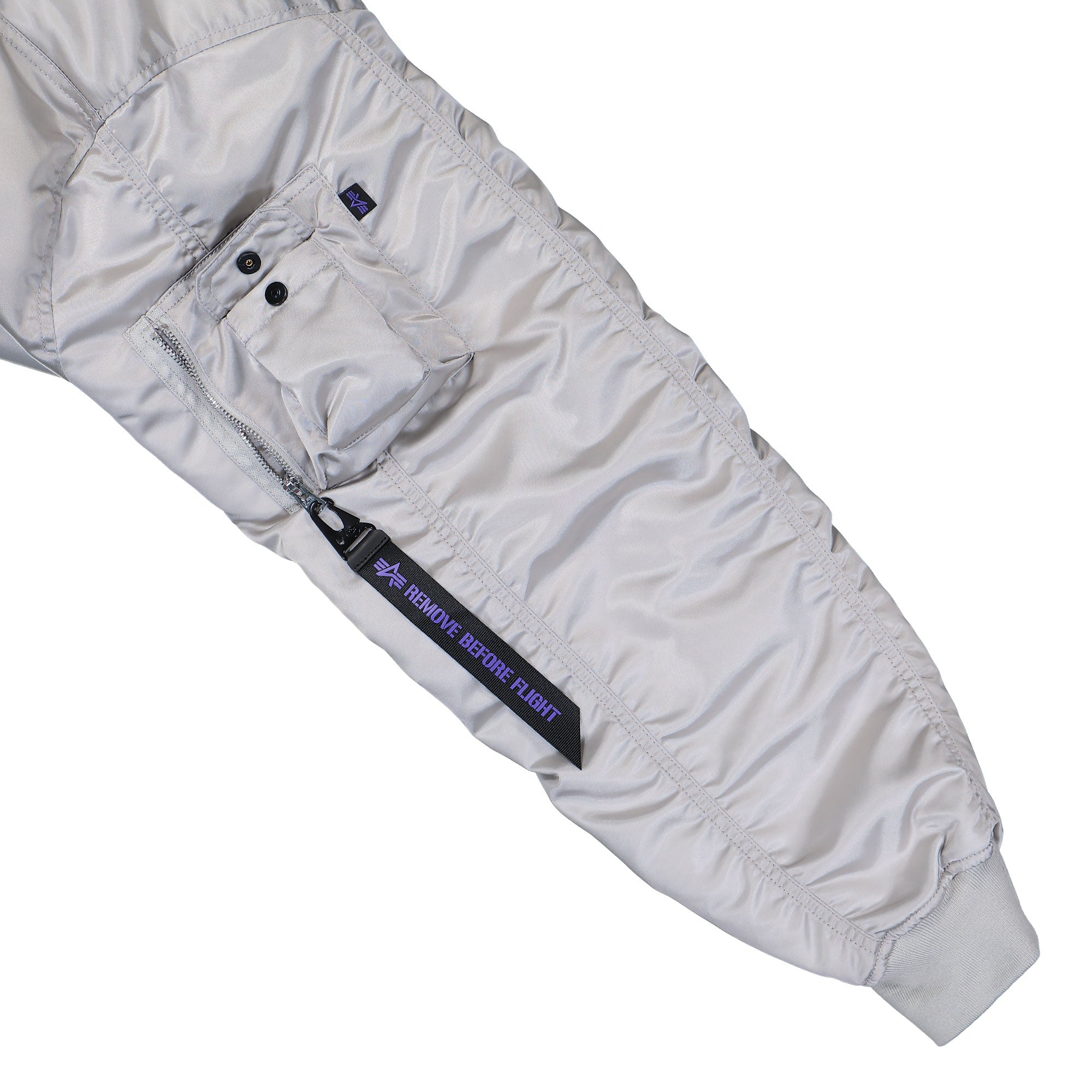 Alpha Industries MA-1 UV Pastel Grey Bomber Jacket 146115UV-666 Detail View 2 | Overkill