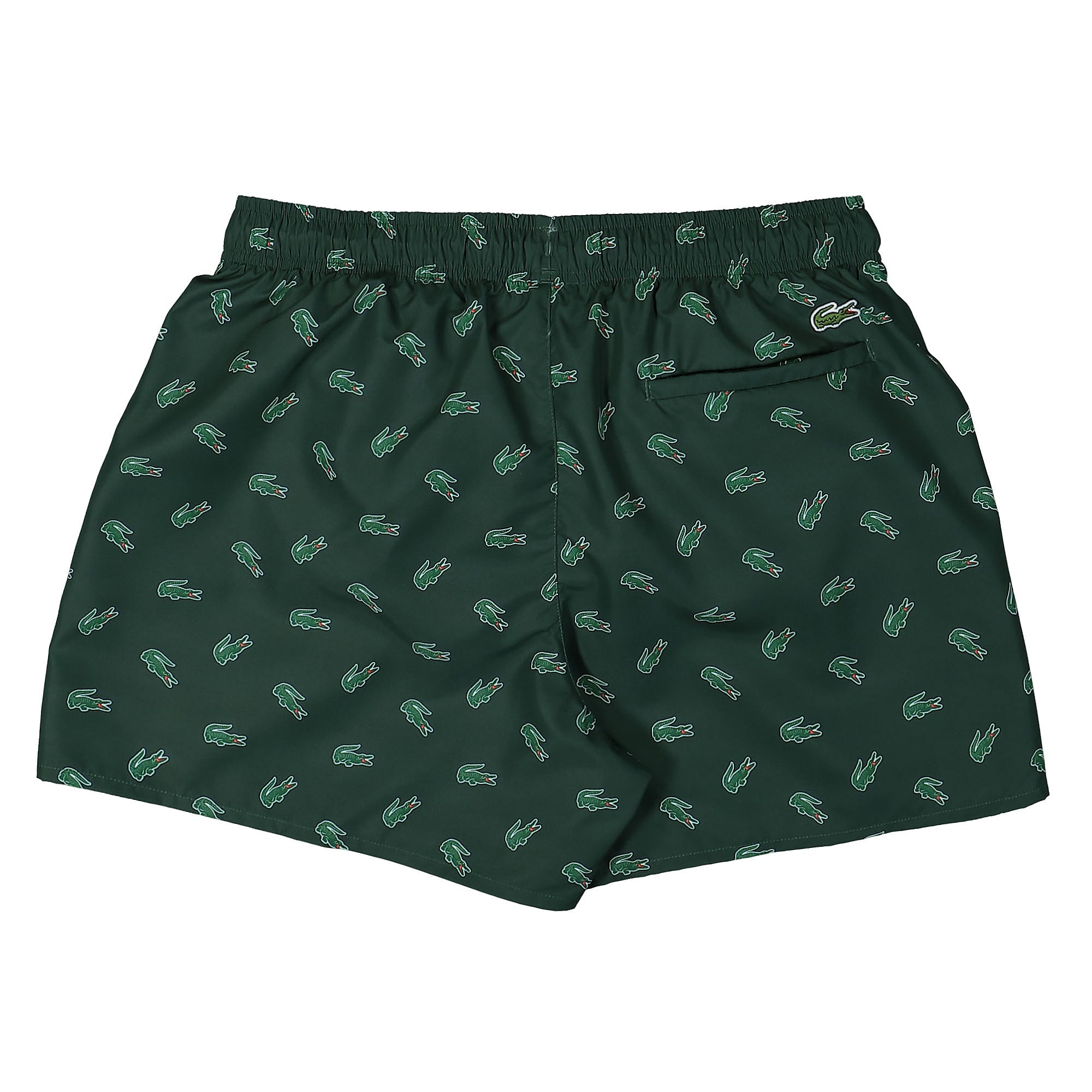 Lacoste Crocodile Print Swim Trunks Vert Green Swimwear Material | Overkill