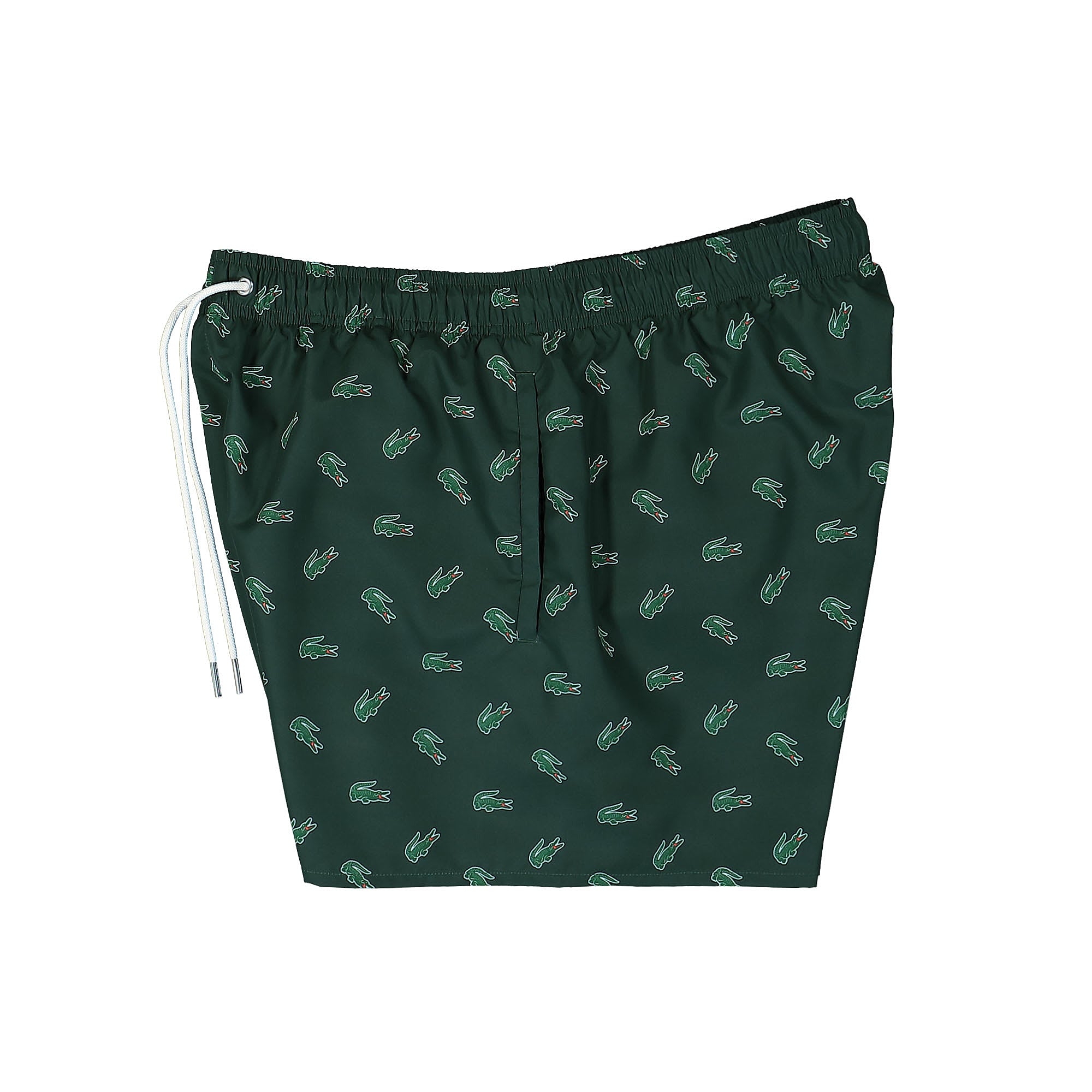 Lacoste Crocodile Print Swim Trunks Vert Green Swimwear Close-up | Overkill