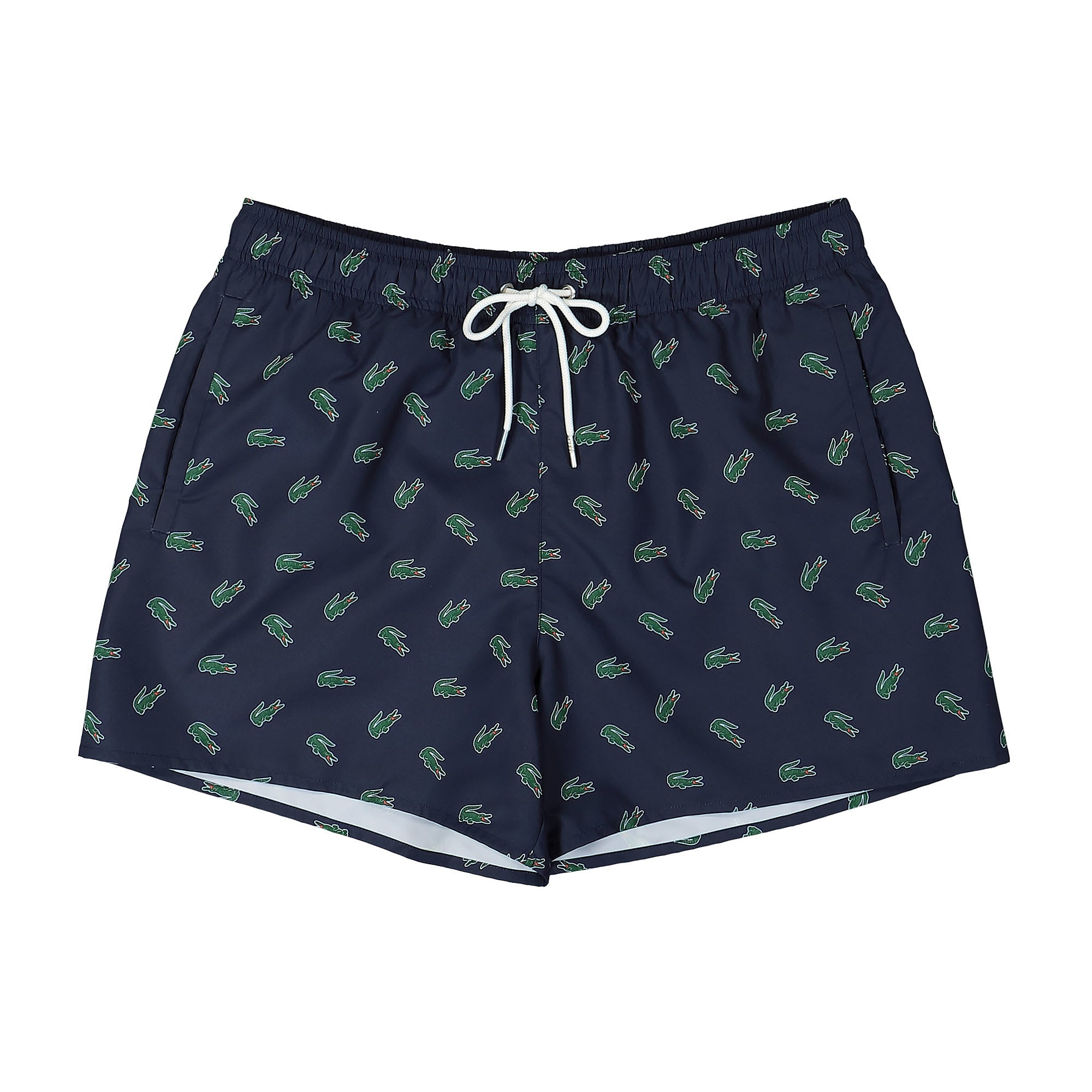 Lacoste Crocodile Print Swim Trunks Blue Marine Swimwear MH7188-00 QRN | Overkill