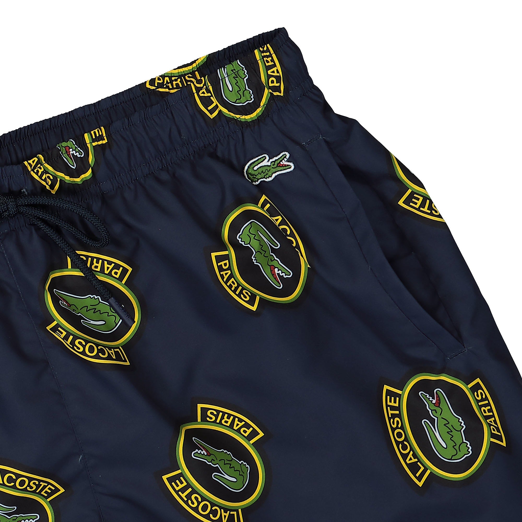 Lacoste Printed Swim Trunks Blue Marine Swimwear Detailfoto | Overkill