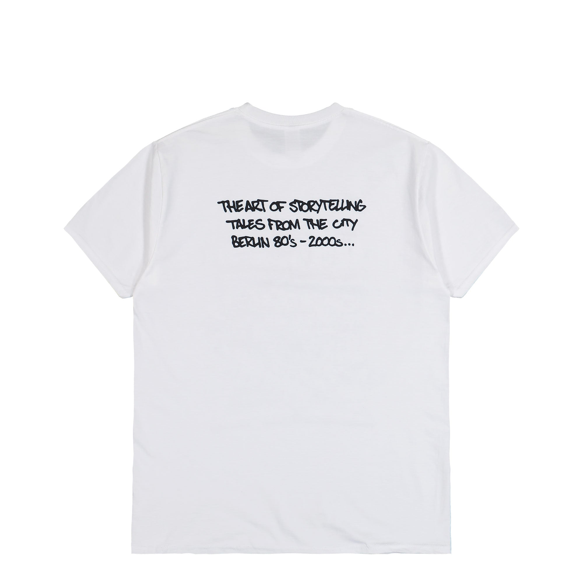 The Art Of Storytelling Mothaland T-Shirt Mothaland T-Shirt T-Shirts MOTA-T1-WHT Close-up | Overkill