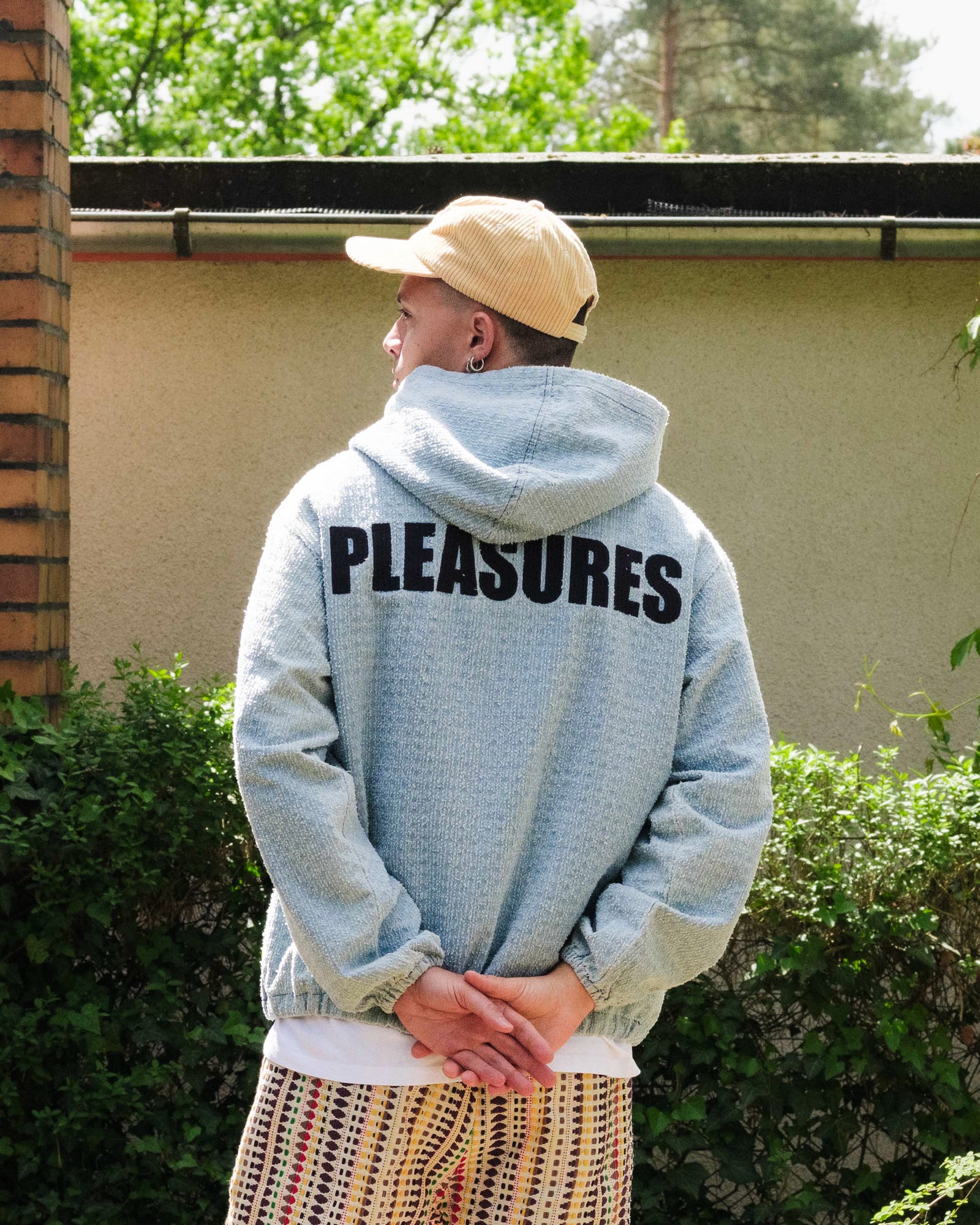 Pleasures Expand Poncho Hoodie Blue Hoodies Close-up | Overkill