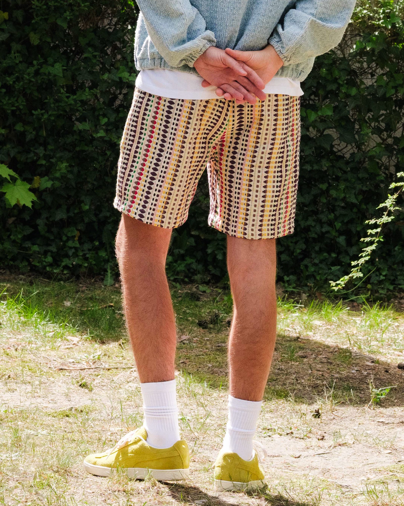 Pleasures Stitch Shorts Ecru Shorts Detailfoto | Overkill