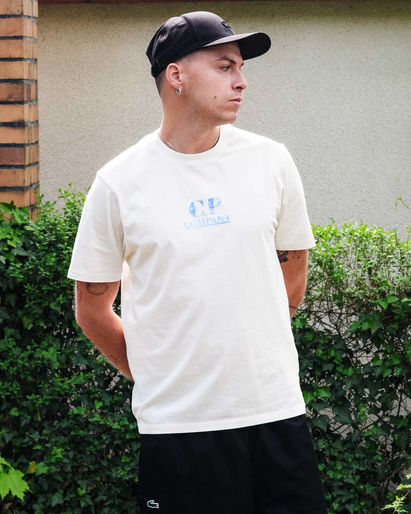 C.P. Company 30/1 Jersey Graphic Logo T-Shirt Gauze White T-Shirts Close-up | Overkill