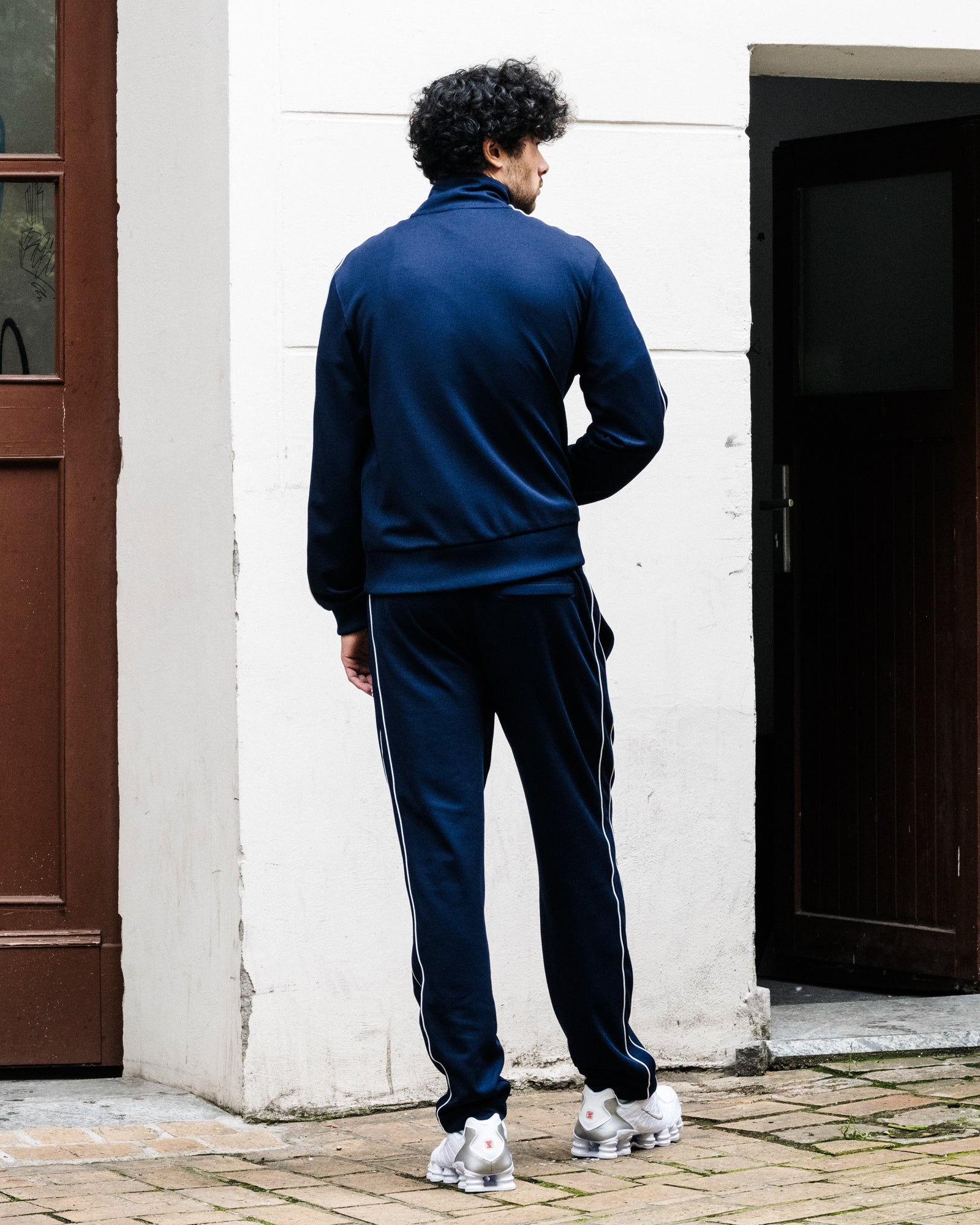 Lacoste Tracksuit Trousers Marine Blue Sweat & Track Pants XH1412-00 166 On Model Back View | Overkill