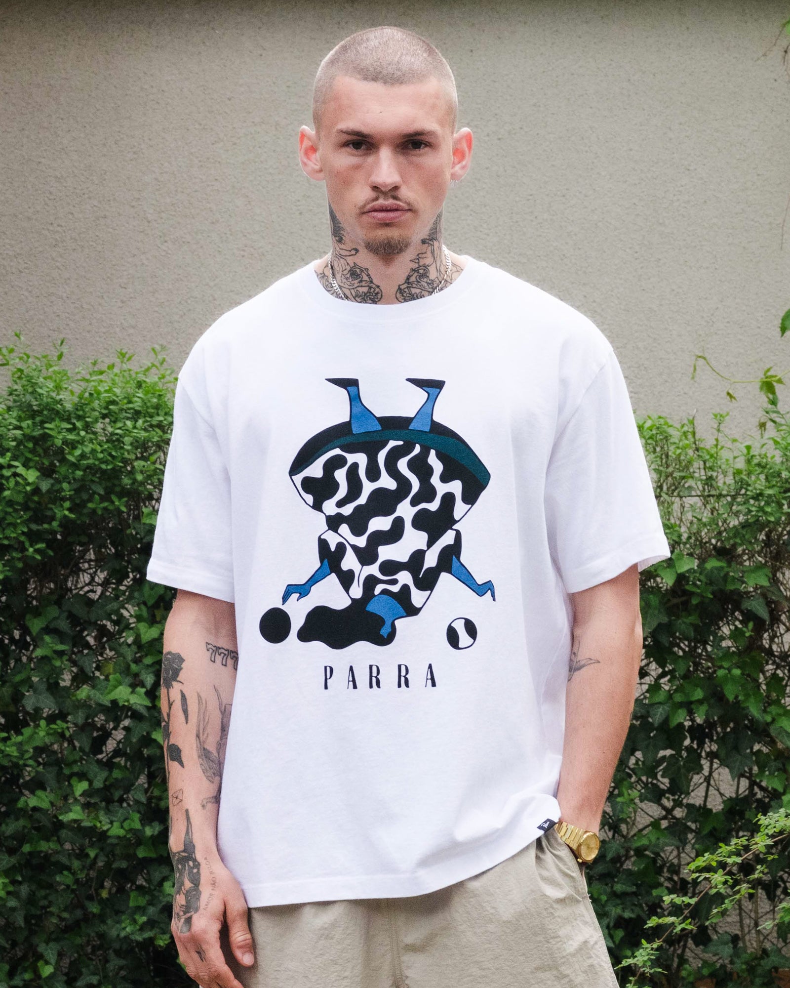 Parra No Regrets T-Shirt White T-Shirts Close-up | Overkill