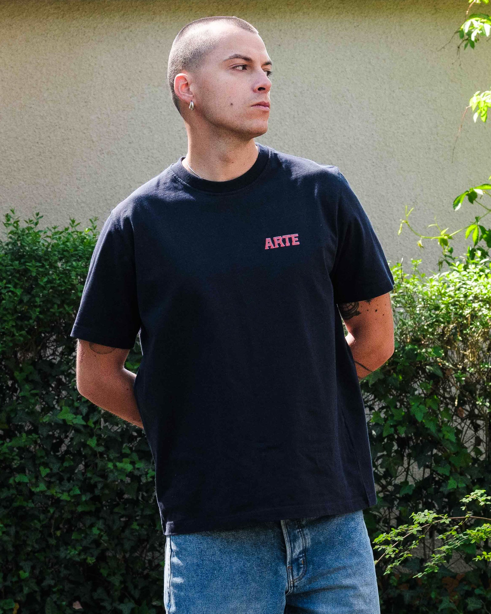 Arte Antwerp Back Print T-Shirt Navy T-Shirts Material | Overkill