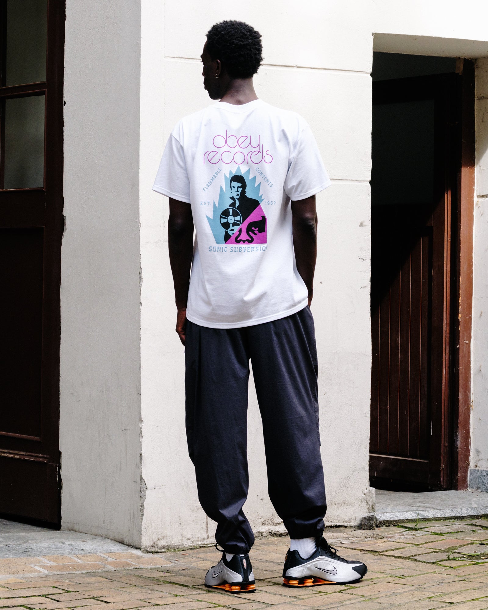 Obey Sonic Subversion T-Shirt White T-Shirts 165264141 On Model Back View | Overkill