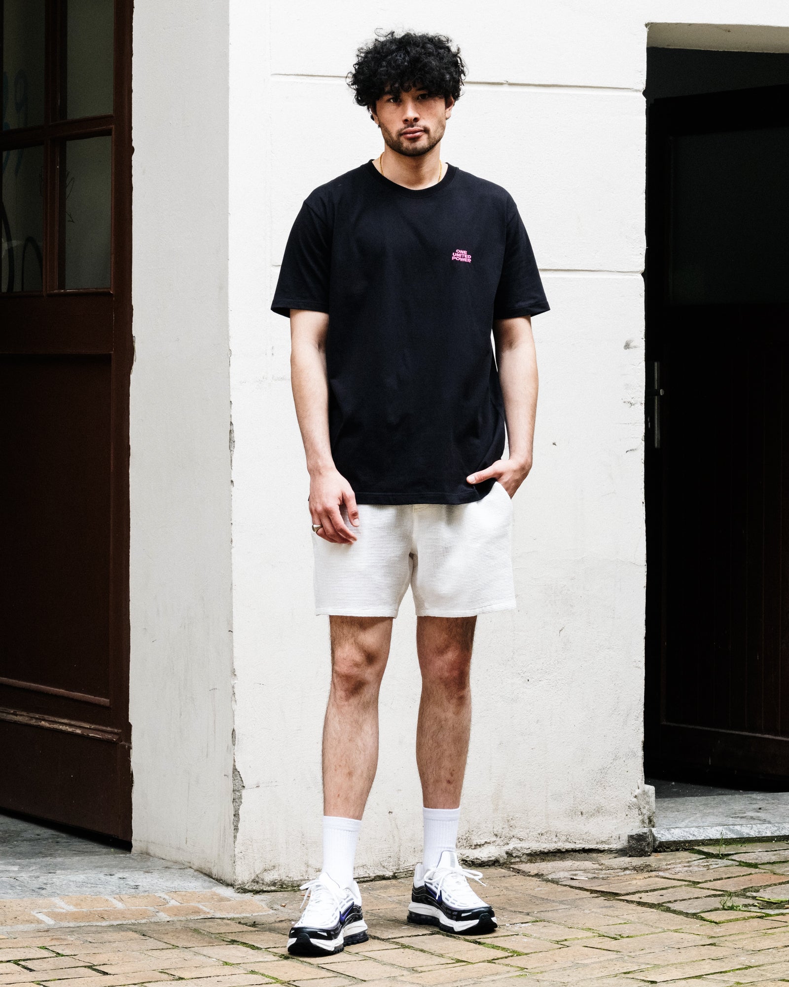 1UP Paris Basic Tee Black T-Shirts 1UPTSPAR On Model Front View | Overkill