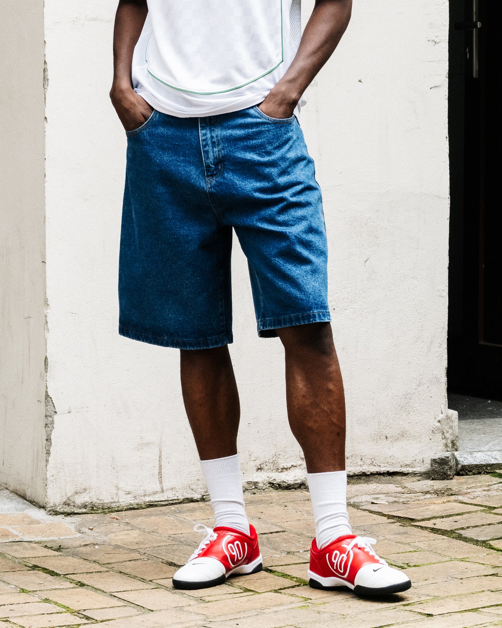 Wasted Paris Prey Casper Shorts Washed Blue Shorts 172404 On Model Front View | Overkill