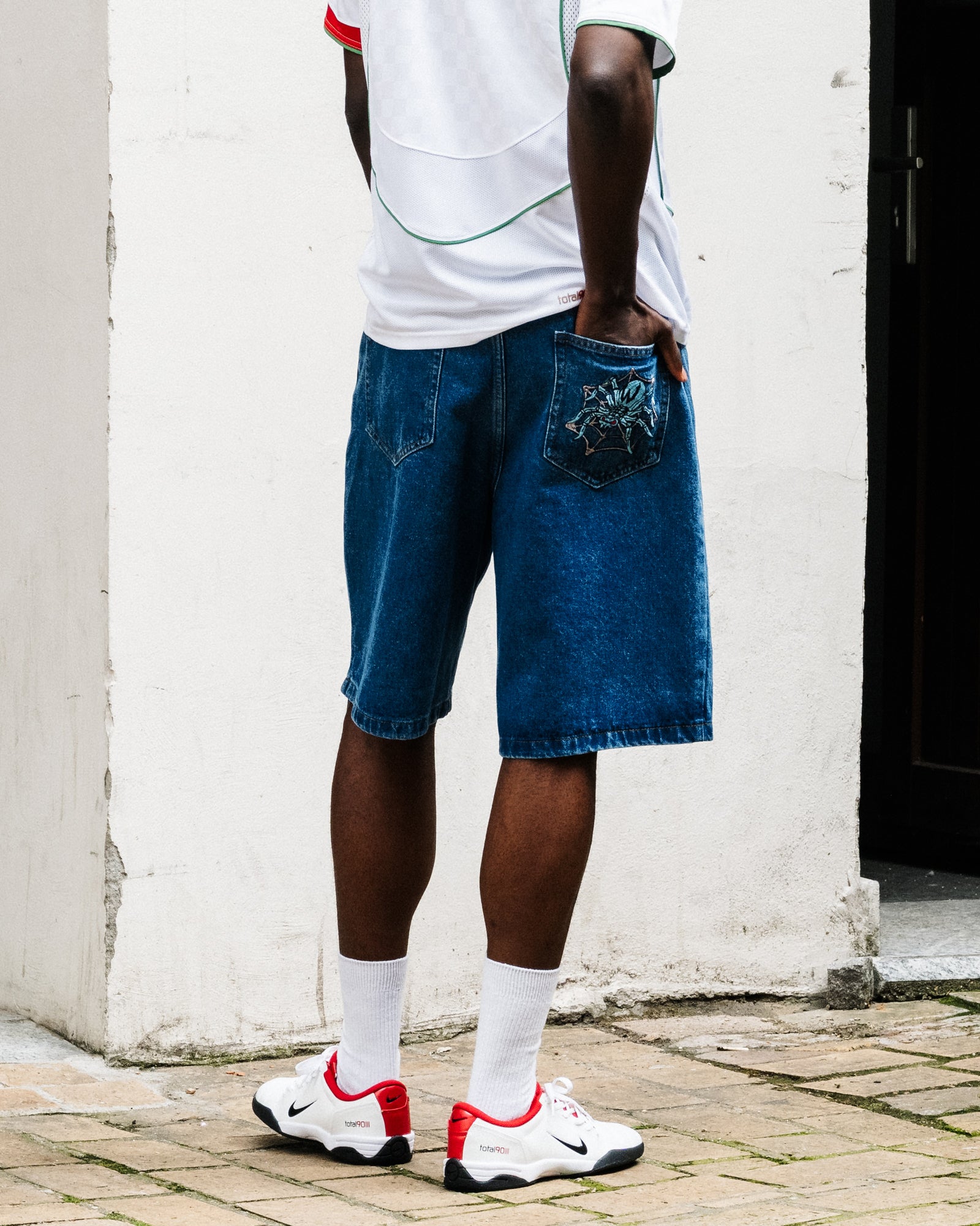 Wasted Paris Prey Casper Shorts Washed Blue Shorts 172404 On Model Back View | Overkill