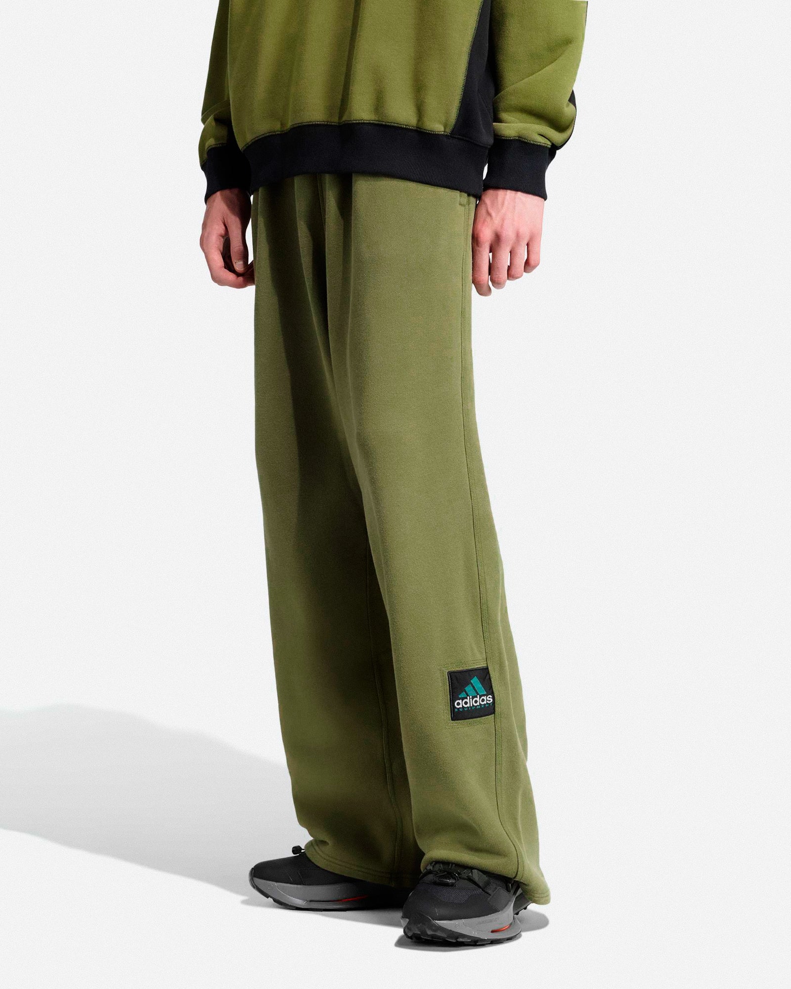 adidas Equipment Sweatpant Focus Olive Sweat & Track Pants JX1574 On Model Front View | Overkill
