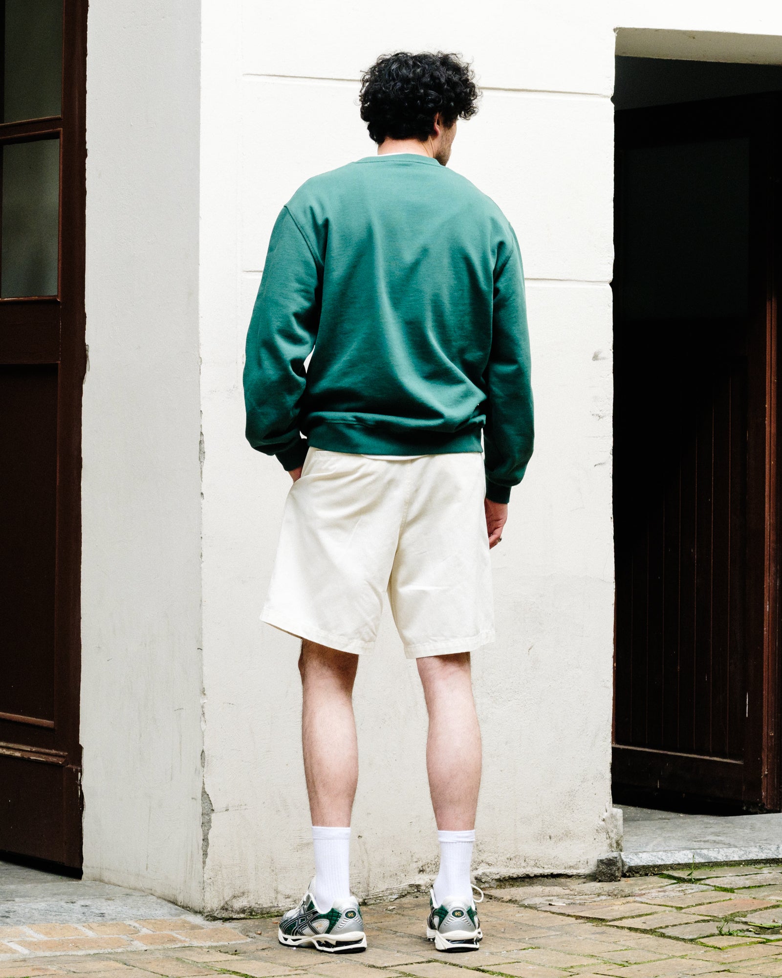 Parra Repeat Pea Crew Neck Sweatshirt Green Sweatshirts 53425 On Model Back View | Overkill