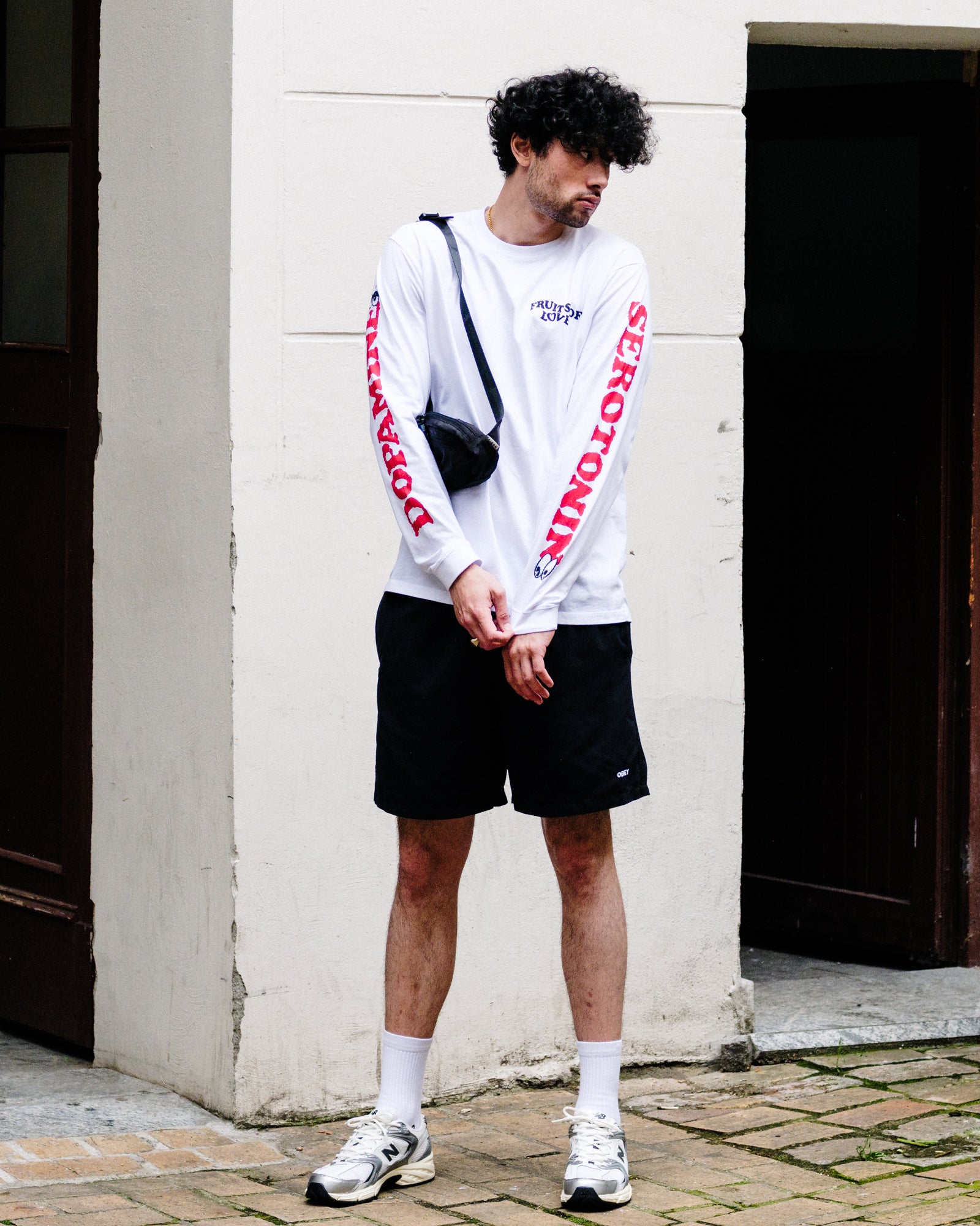 Edwin Fruits Of Love LS T-Shirt White Longsleeves I035786.02.67.03 On Model Front View | Overkill