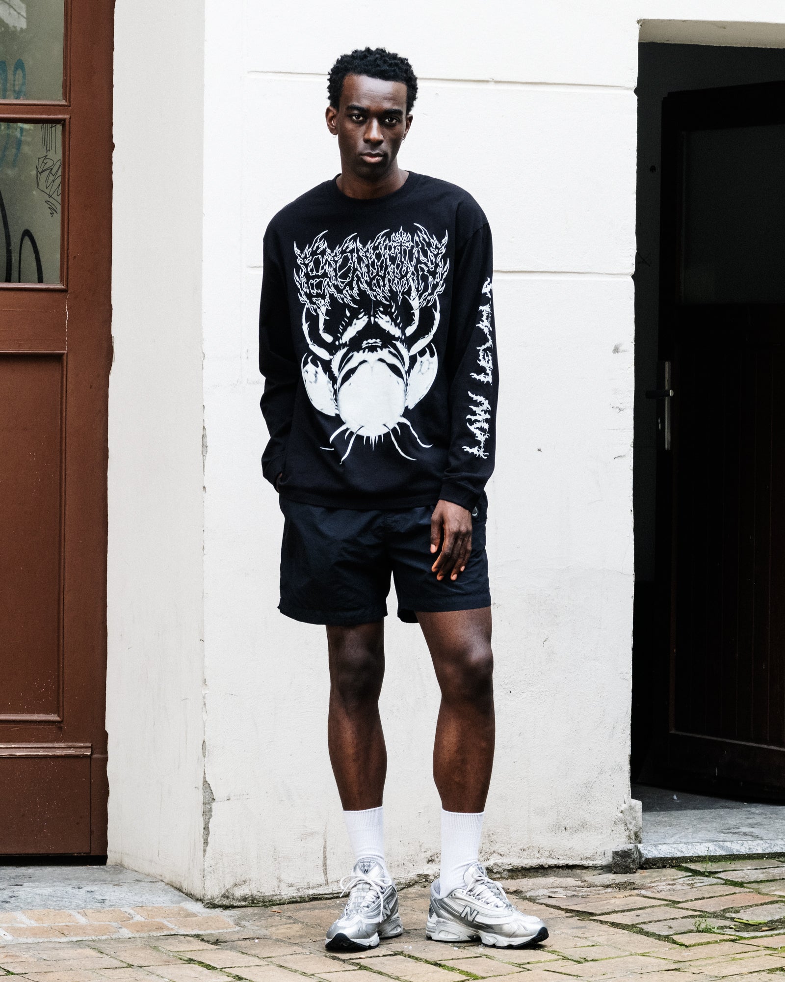 Edwin Panku Kochu LS T-Shirt Black Longsleeves I035824.89.67.03 On Model Front View | Overkill