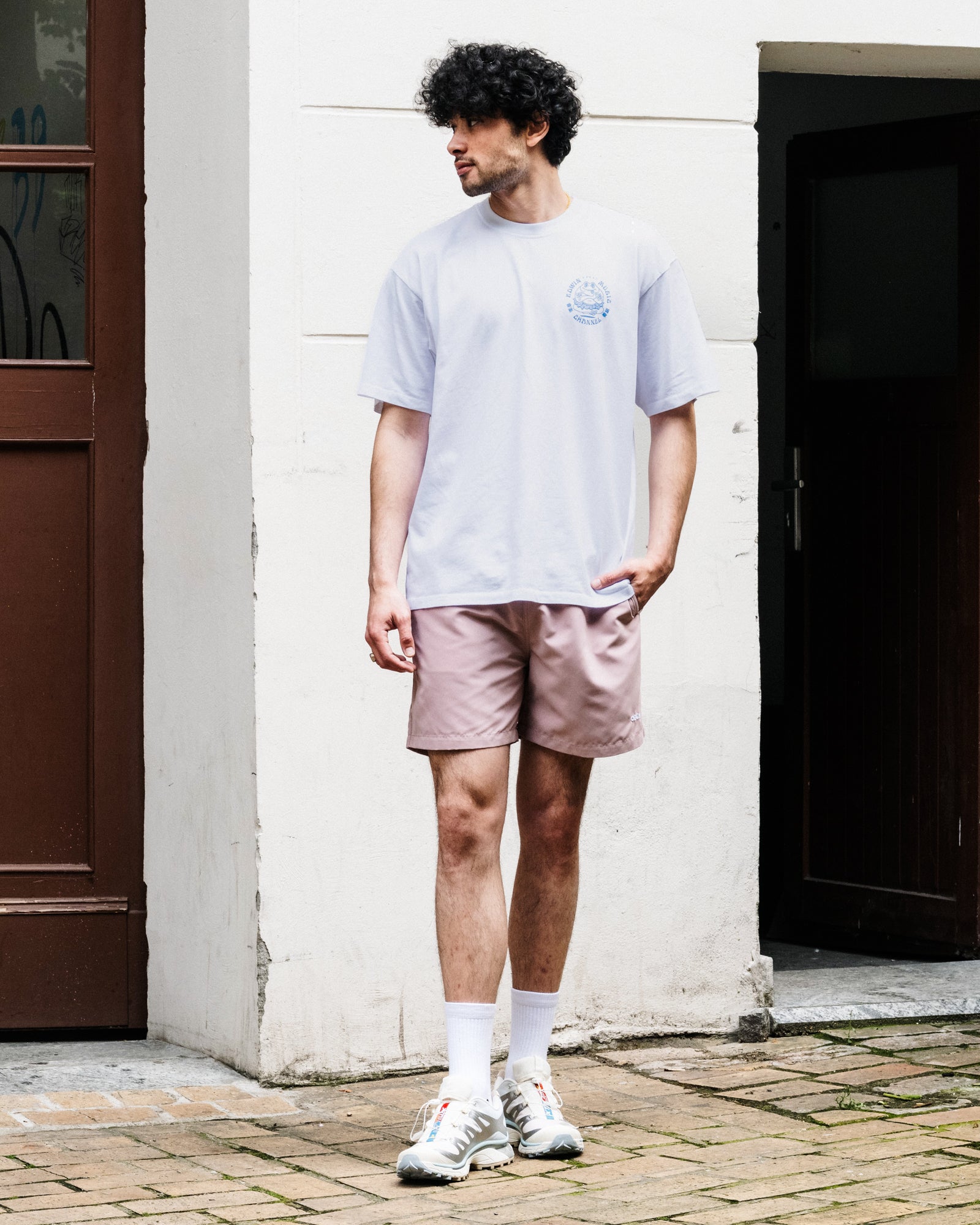 Edwin EMC Various T-Shirt White T-Shirts I035787.02.67.03 On Model Front View | Overkill