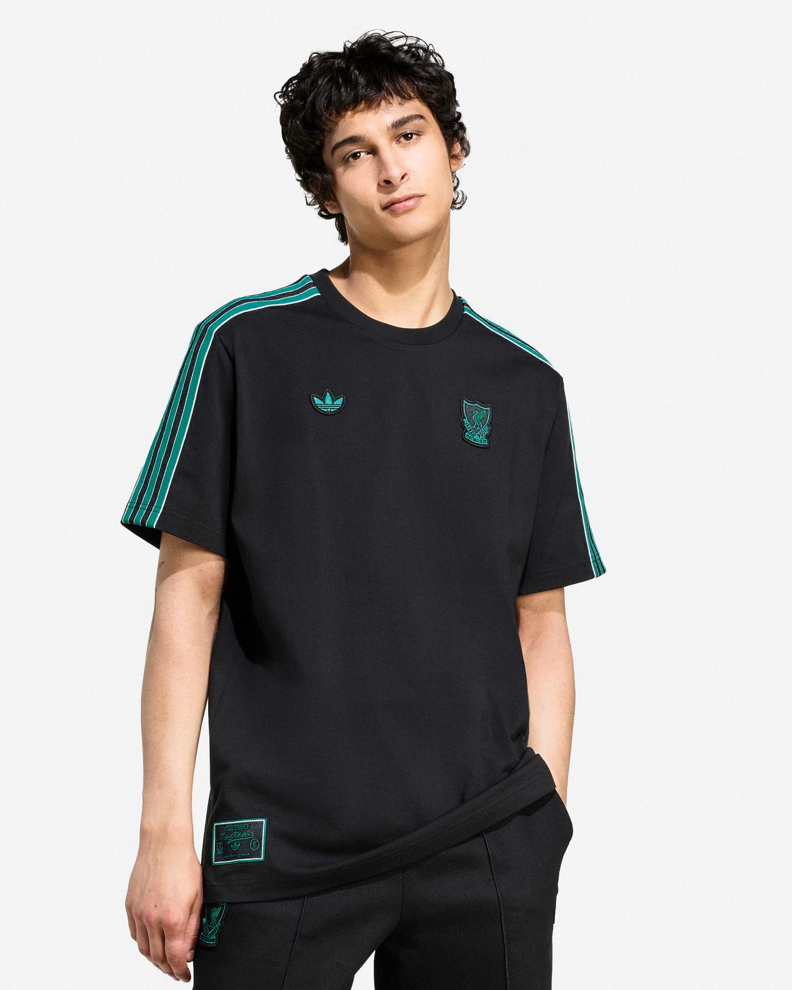 adidas Liverpool FC Icon Tee Black T-Shirts JW5470 On Model Front View | Overkill