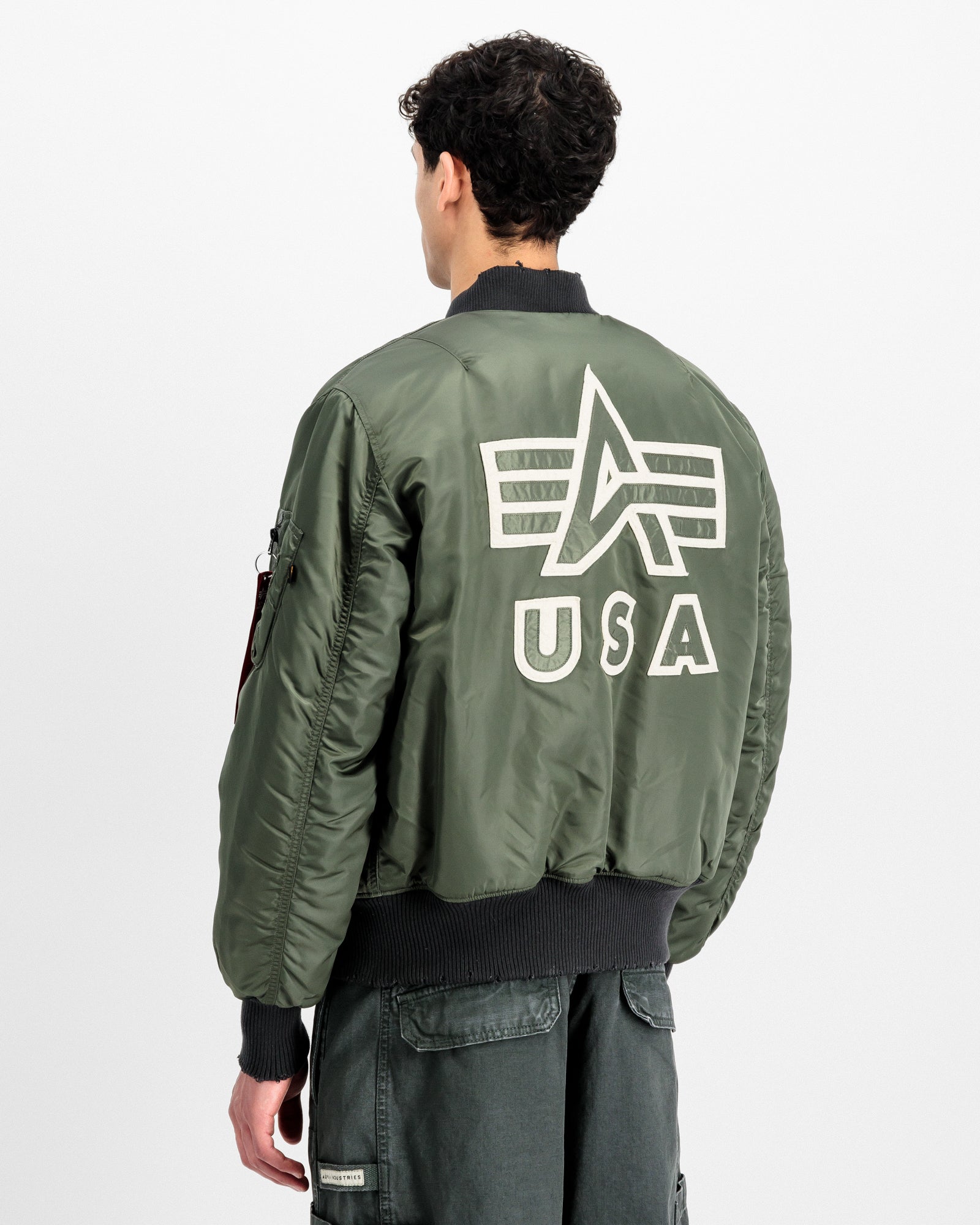 Alpha Industries MA-1 Distressed Bomber Jacket Vintage Green Bomber & Varsity Jacket 258128-432 Style Inspiration | Overkill