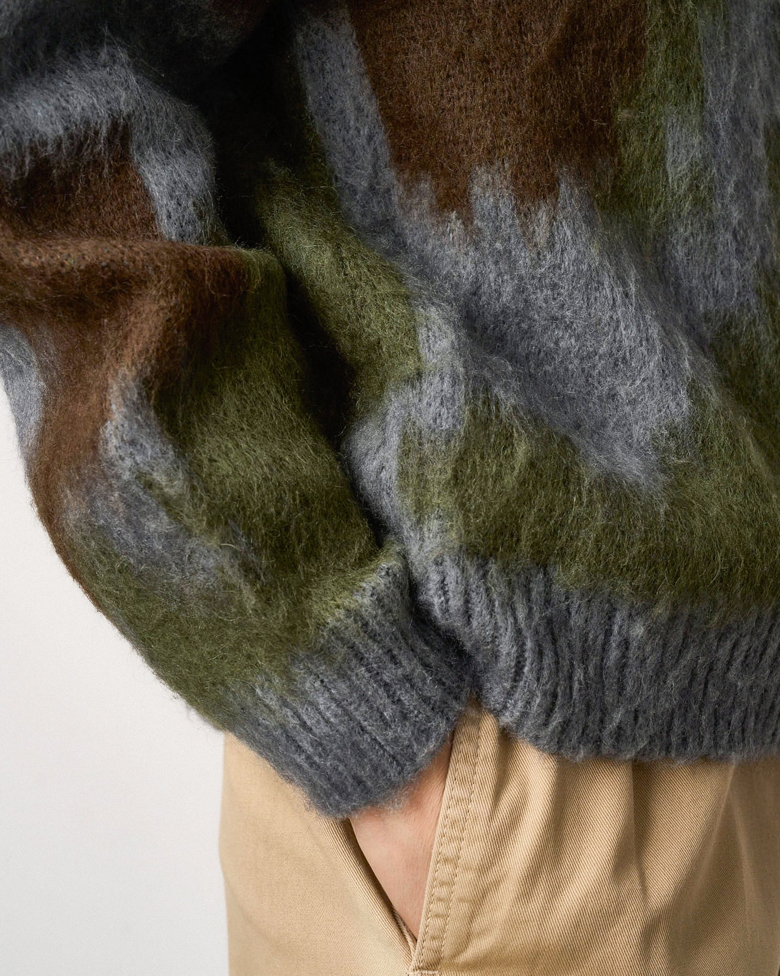 Gramicci Mohair Sweater Jungle Digi Camo Sweatshirts G5FU-J024-Jungle Digi Camo Model Detail 2 | Overkill