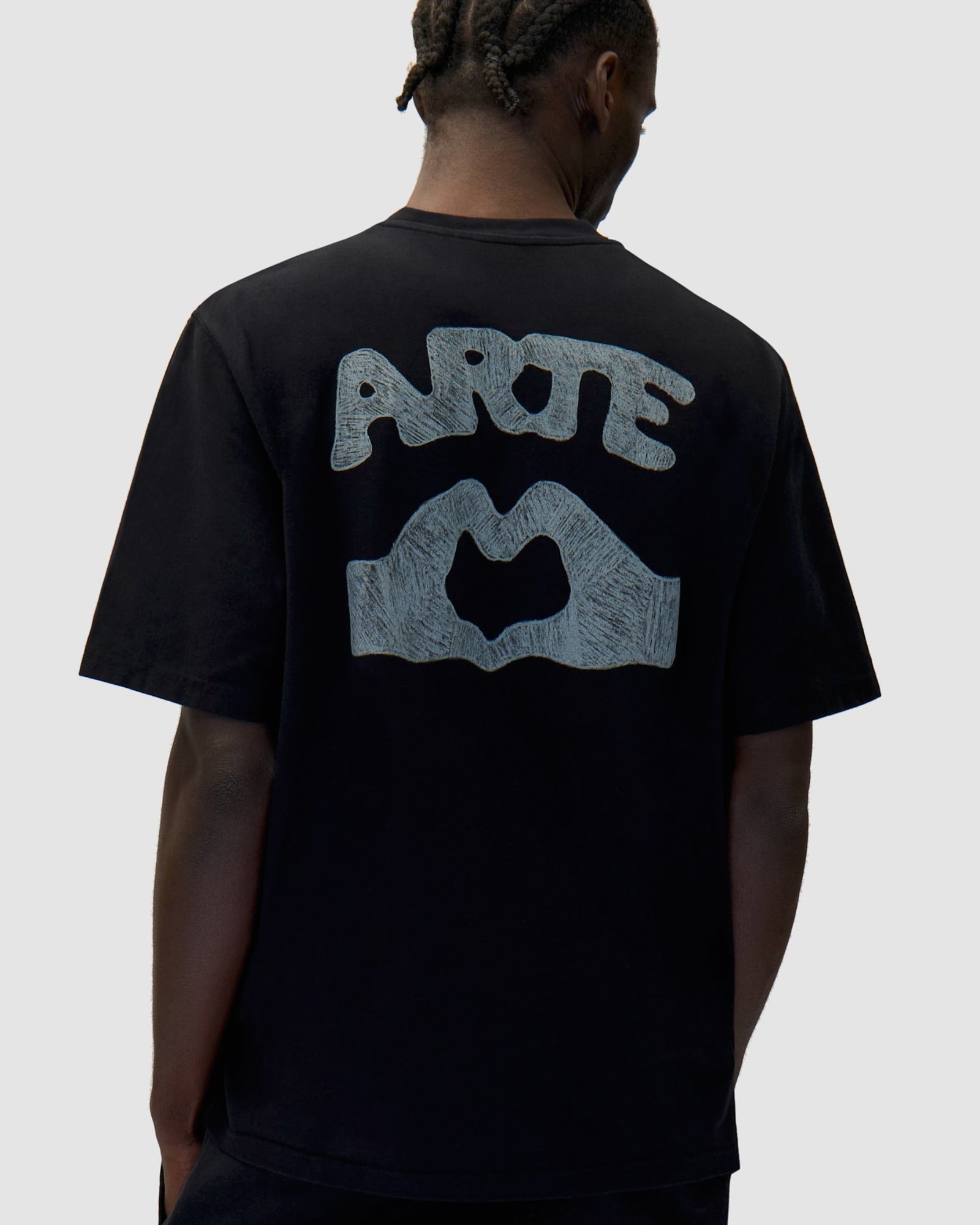 Arte Antwerp Diels Stitch T-Shit Black T-Shirts AW25-094T On Model Front View | Overkill