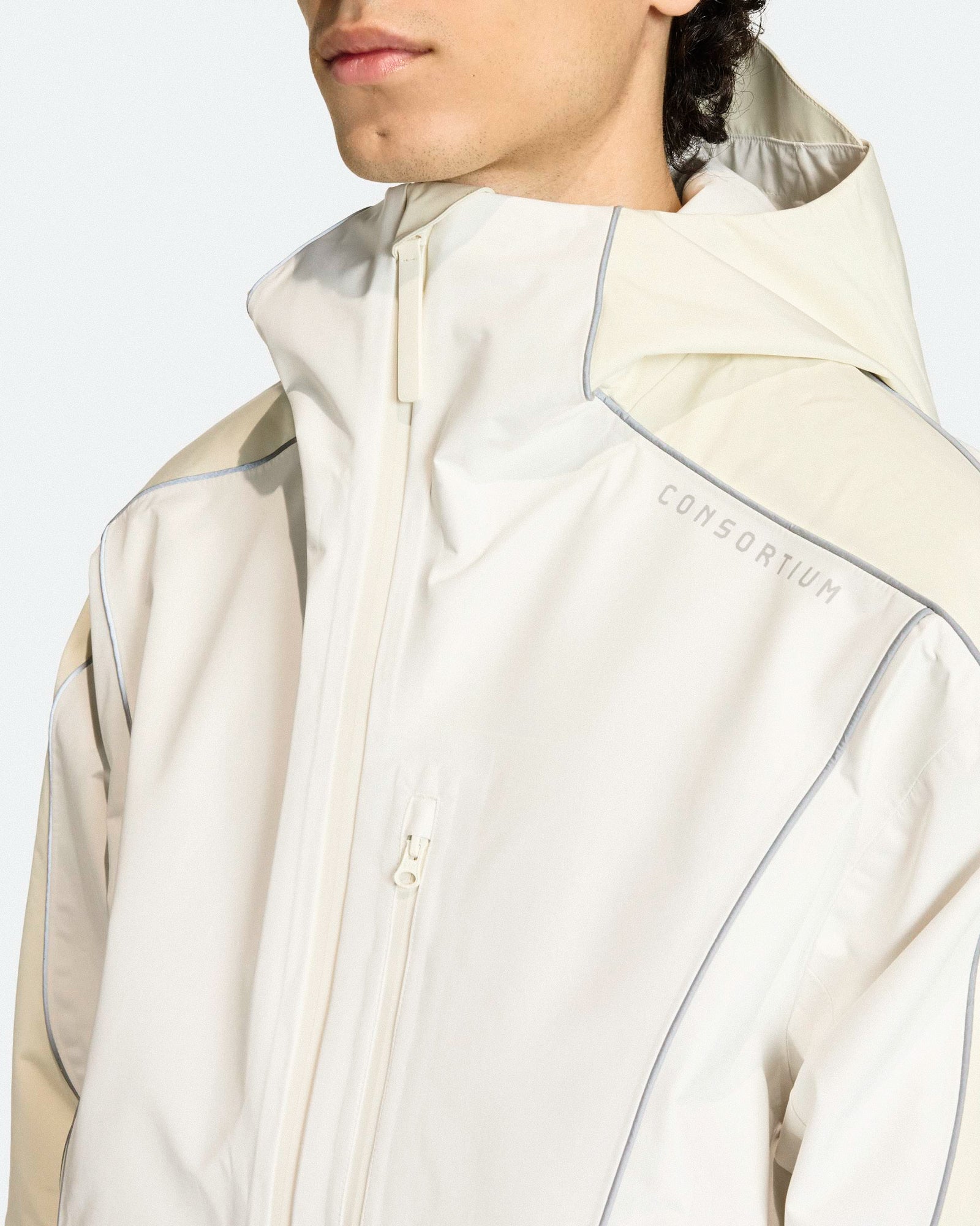 adidas Consortium Shell Jacket Chalk White Jackets JY8321 On Model Back View | Overkill