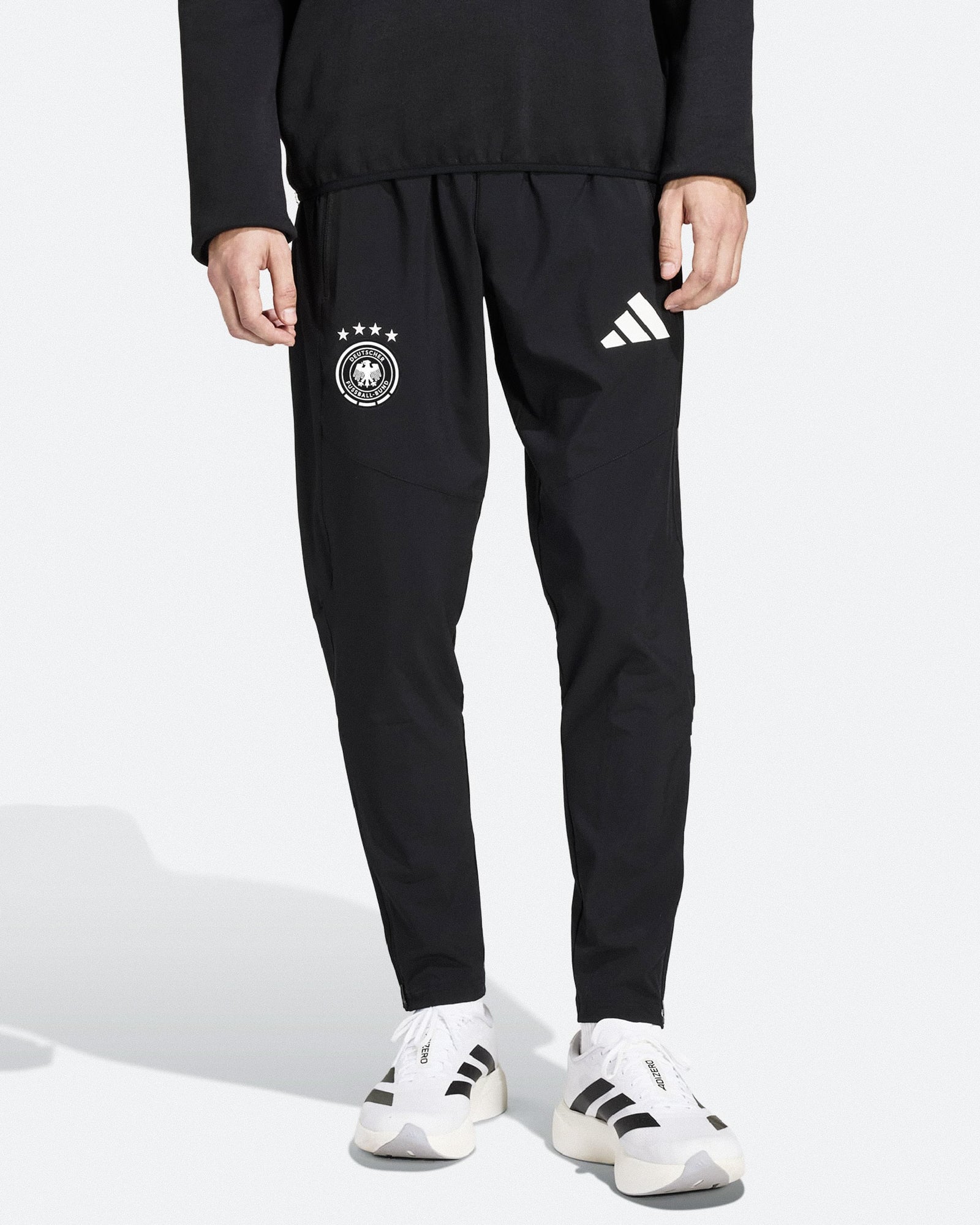 adidas DFB Germany Tiro Travel Pant Black Sweat & Track Pants JZ9327 On Model Front View | Overkill