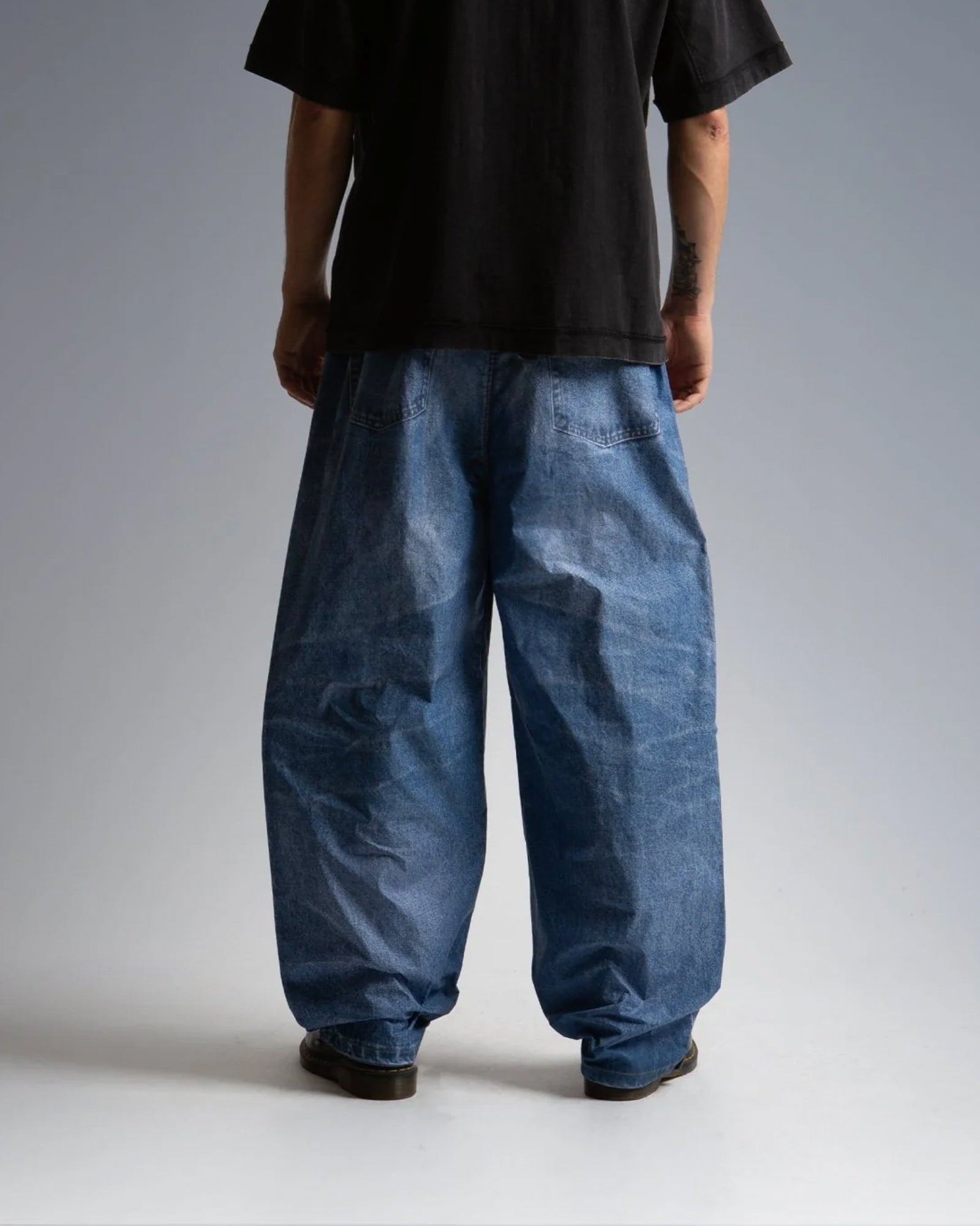 Wasted Paris Trompe L'oeil Overpant Washed Blue Sweat & Track Pants 177054 On Model Back View | Overkill