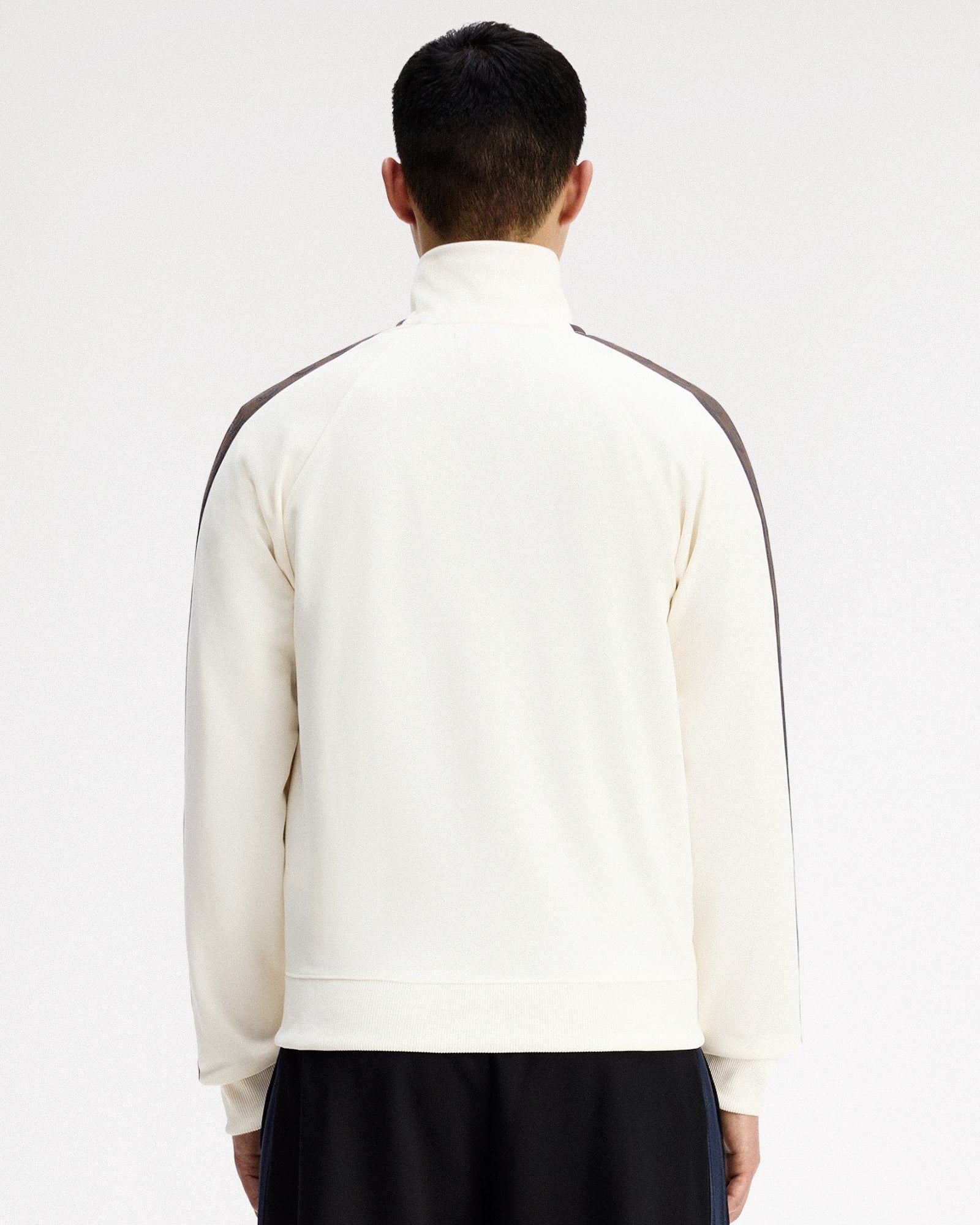 Fred Perry Contrast Tape Track Jacket Ecru / Burnt Tobacco Track Jackets J5557-42A Style Inspiration | Overkill