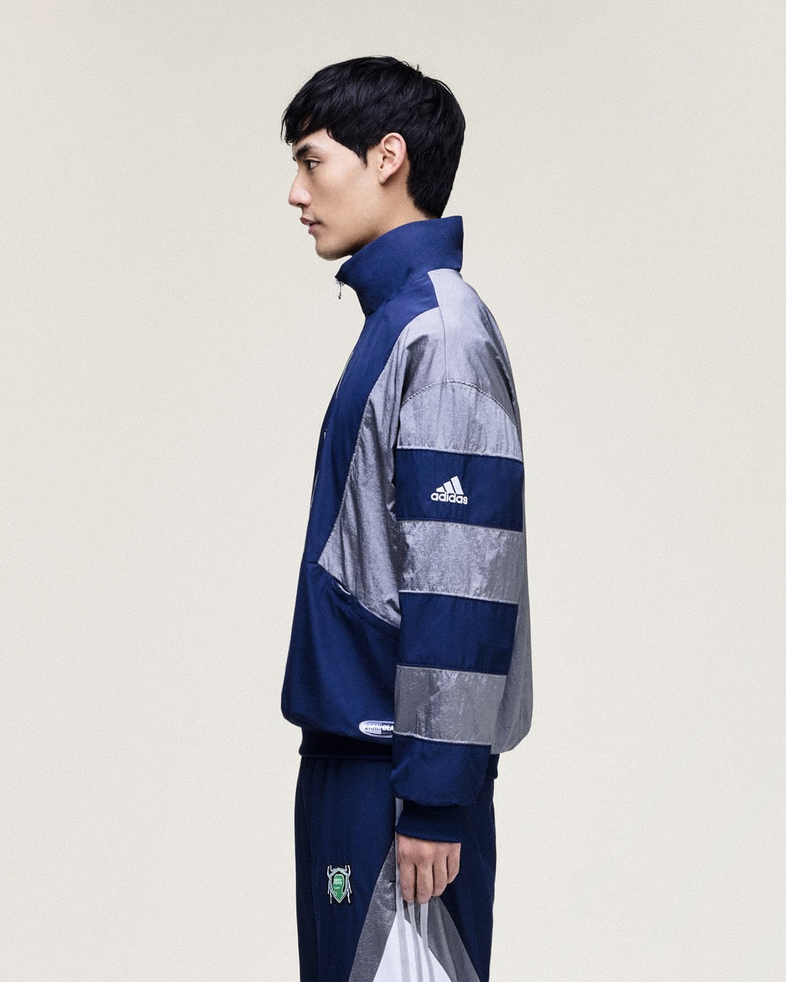 adidas Track Top Collegiate Navy Track Jackets JZ1055 On Model Back View | Overkill