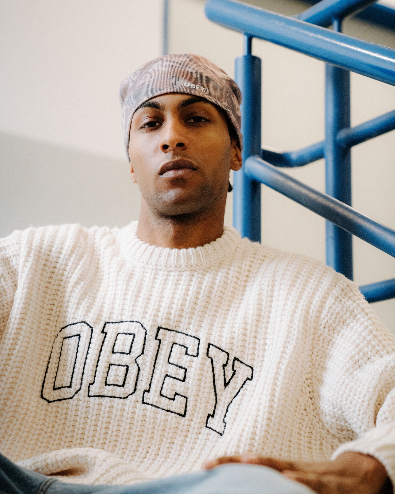 Obey Collegiate Sweater Whisper White Mult Sweatshirts 151000110 Style Inspiration | Overkill