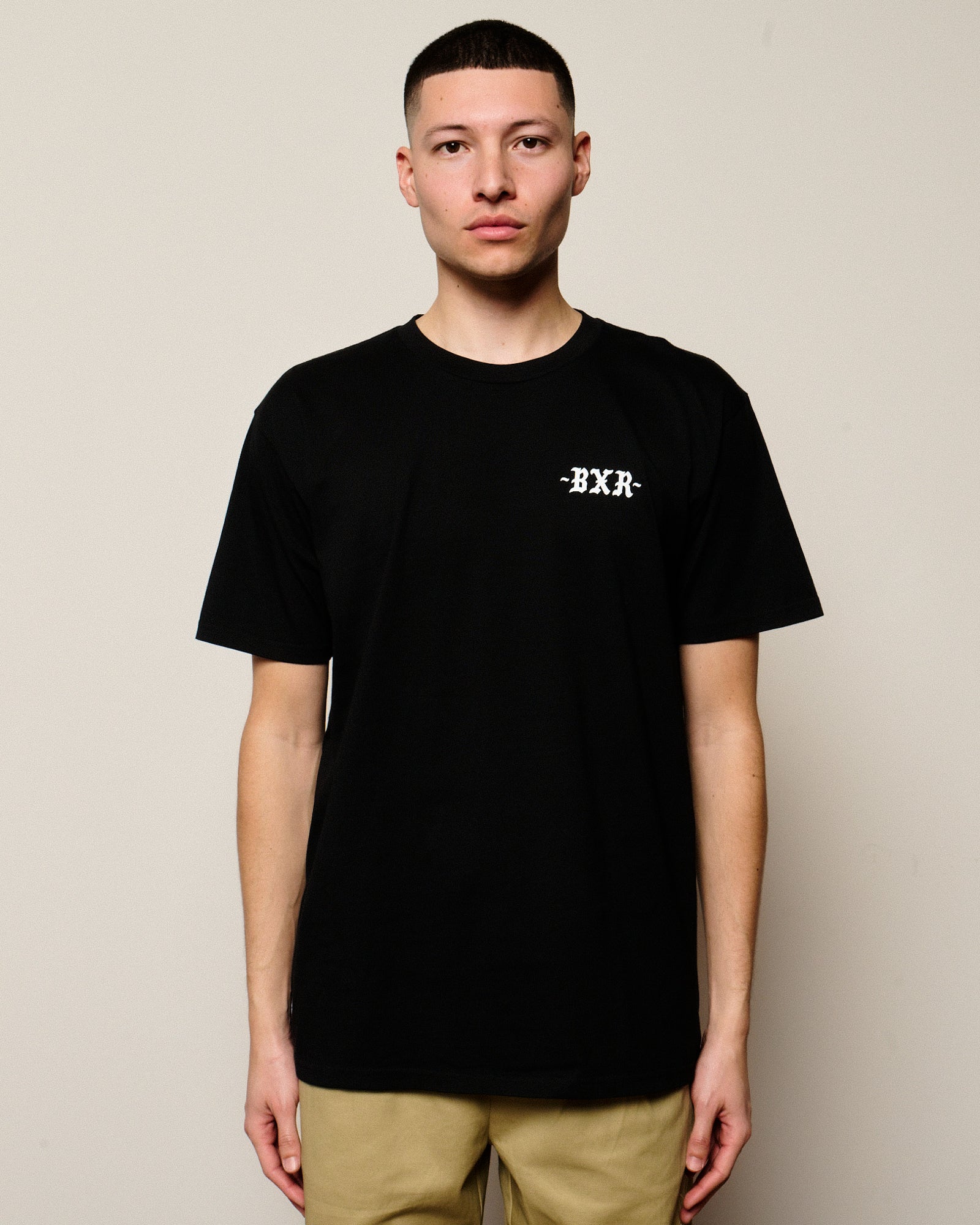 Born x Raised Unconditional Love Tee Black T-Shirts B0001UNCON-BLK On Model Front View | Overkill
