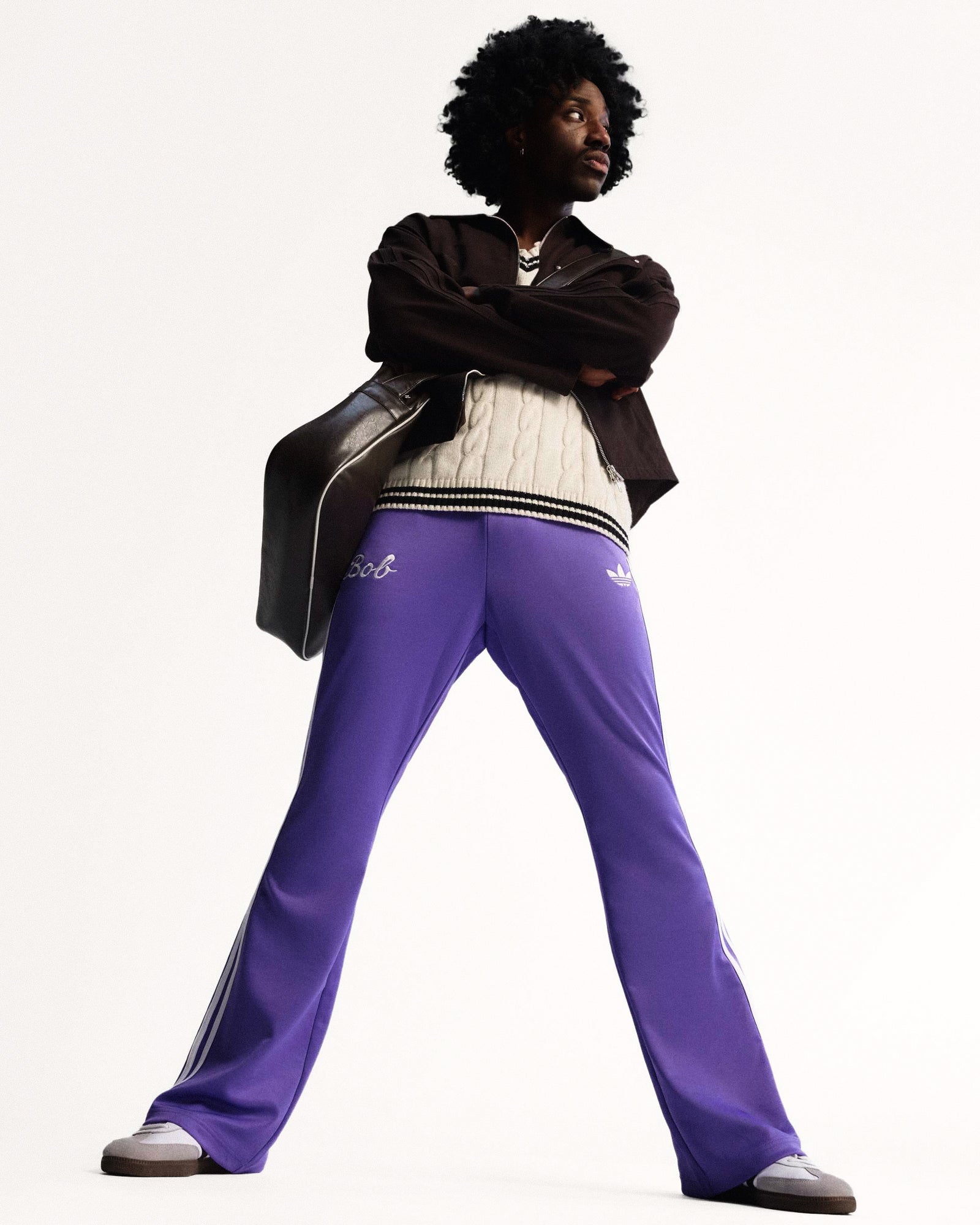 adidas Bob Marley OG Track Pant Purple Rush Sweat & Track Pants JY5211 On Model Front View | Overkill