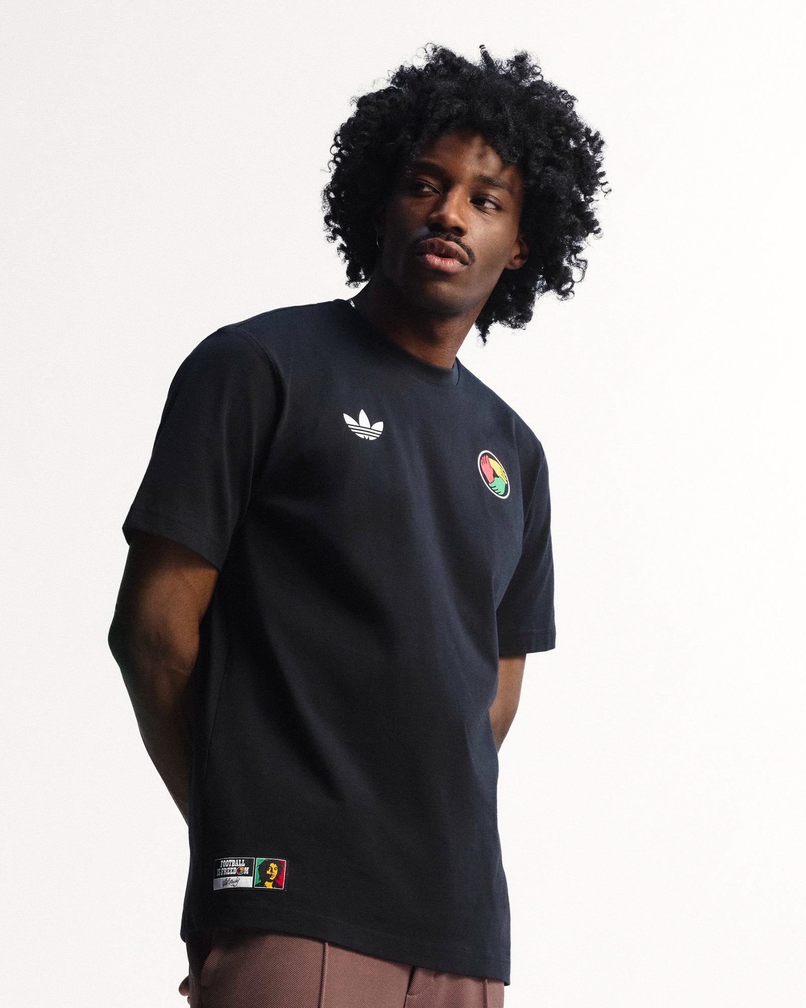 adidas Bob Marley OG Tee Black T-Shirts KD2420 On Model Front View | Overkill
