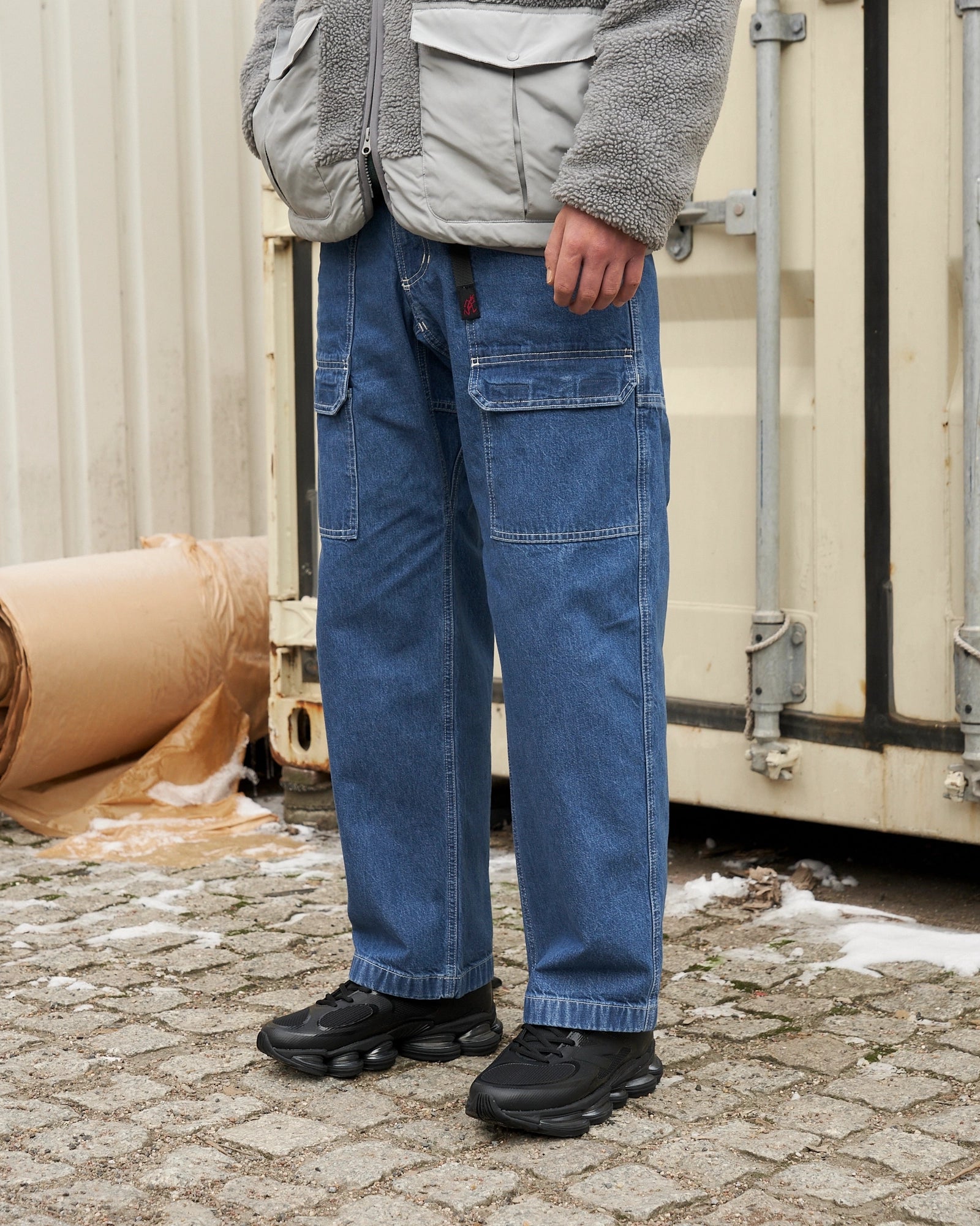 Gramicci Denim EQT Pant Light Wash Jeans G6SM-P088-Light Wash On Model Front View | Overkill