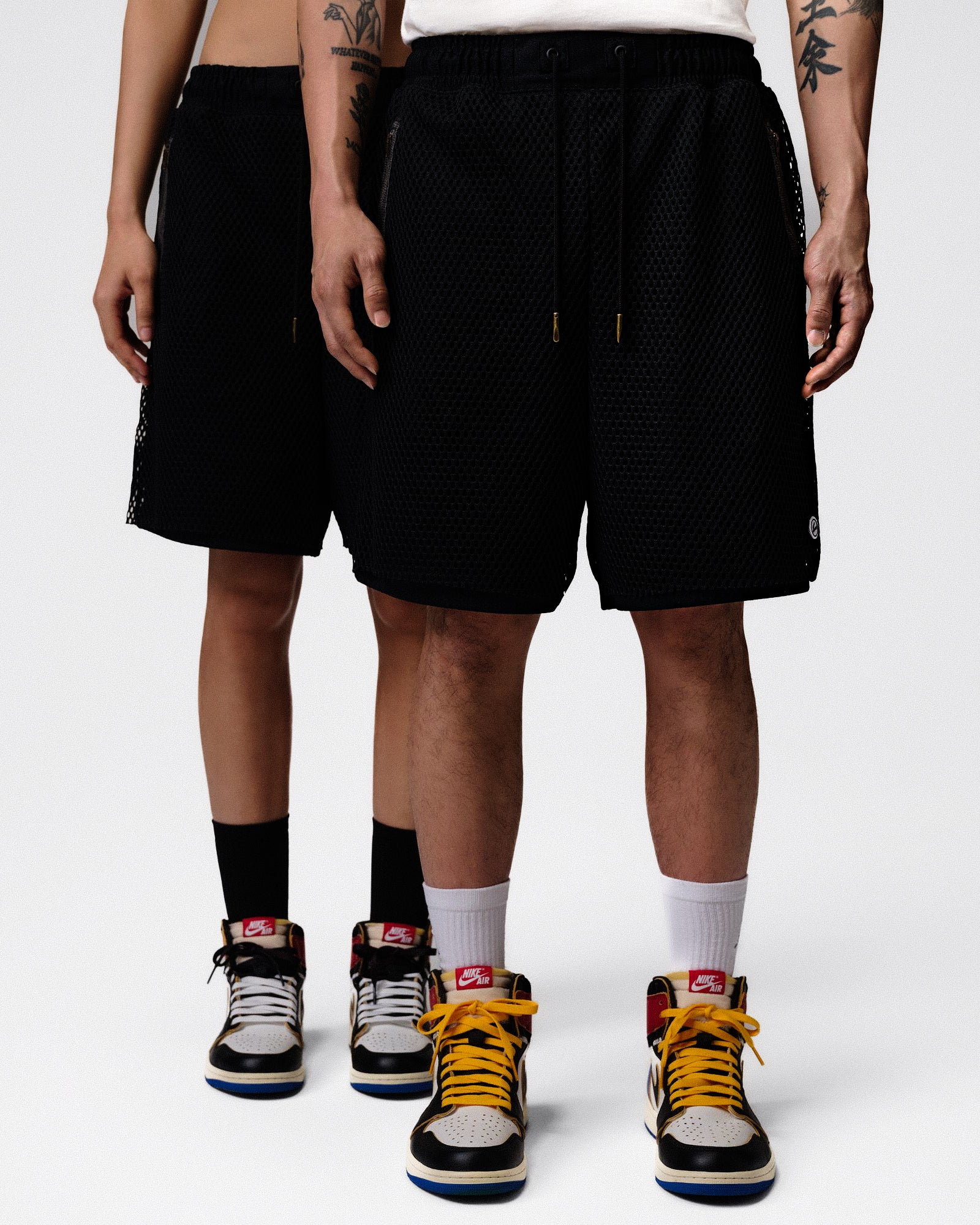 Fragment x Union x Jordan Shorts Black / Pale Ivory Shorts IM6553 010 On Model Front View | Overkill