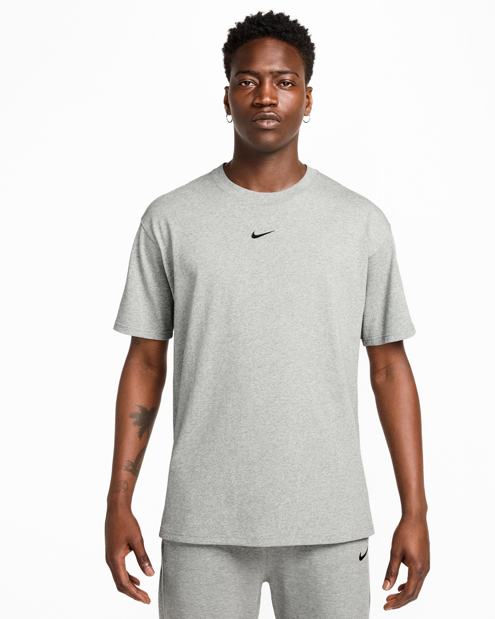 NOCTA x Nike CS SS Tee Dark Grey Heather / Black T-Shirts IB5673 063 On Model Front View | Overkill
