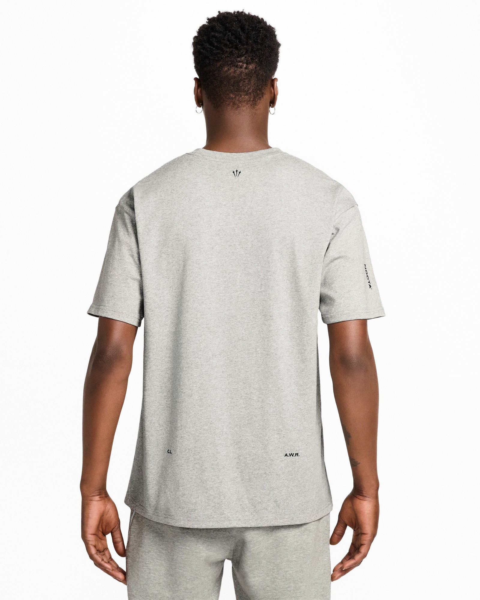 NOCTA x Nike CS SS Tee Dark Grey Heather / Black T-Shirts IB5673 063 On Model Back View | Overkill