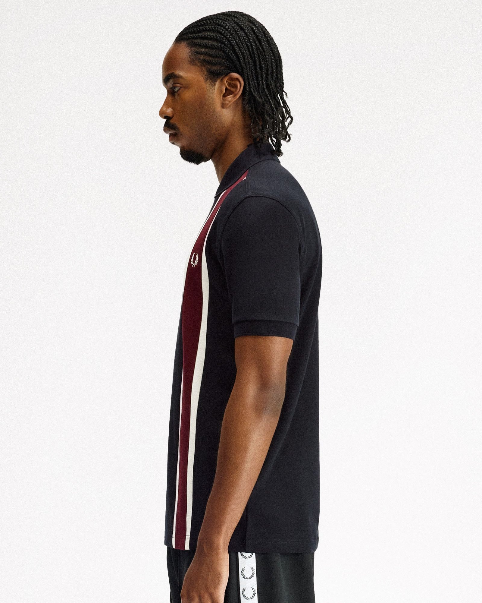 Fred Perry Tramline Polo Shirt Black Polo Shirts M2420-102 Style Inspiration | Overkill
