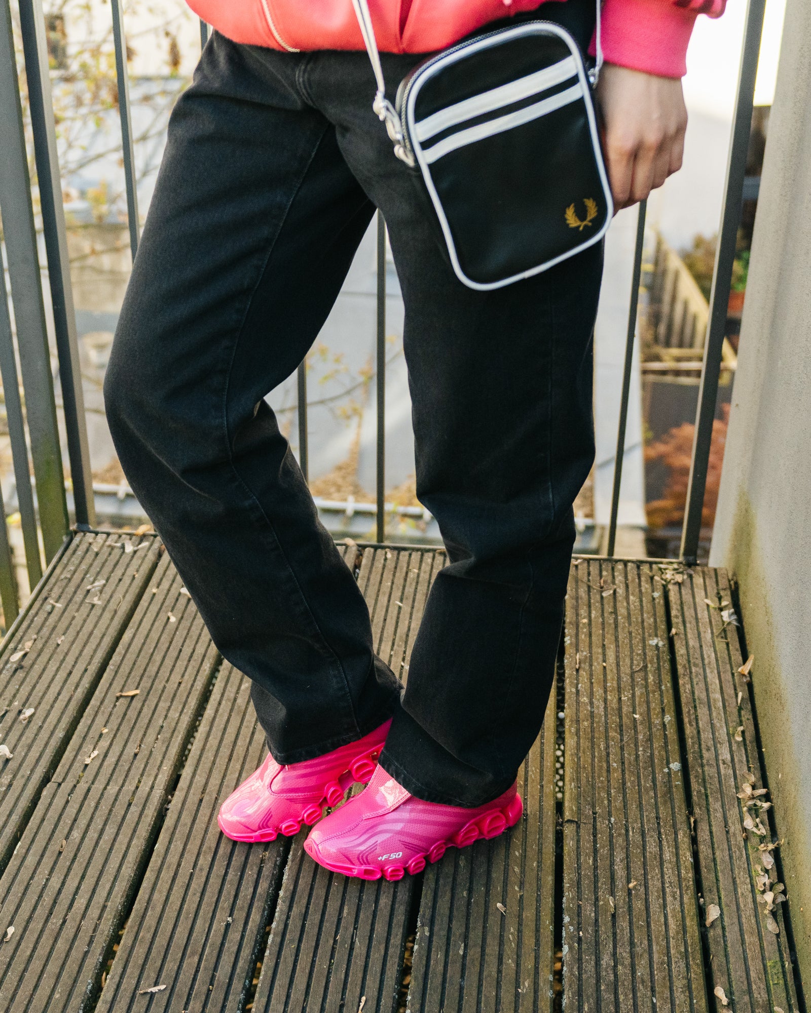 adidas F50 Tunit Mega Consortium Real Magenta / Real Magenta / Silver Metallic Low Top Sneakers KJ1554 On Feet | Overkill
