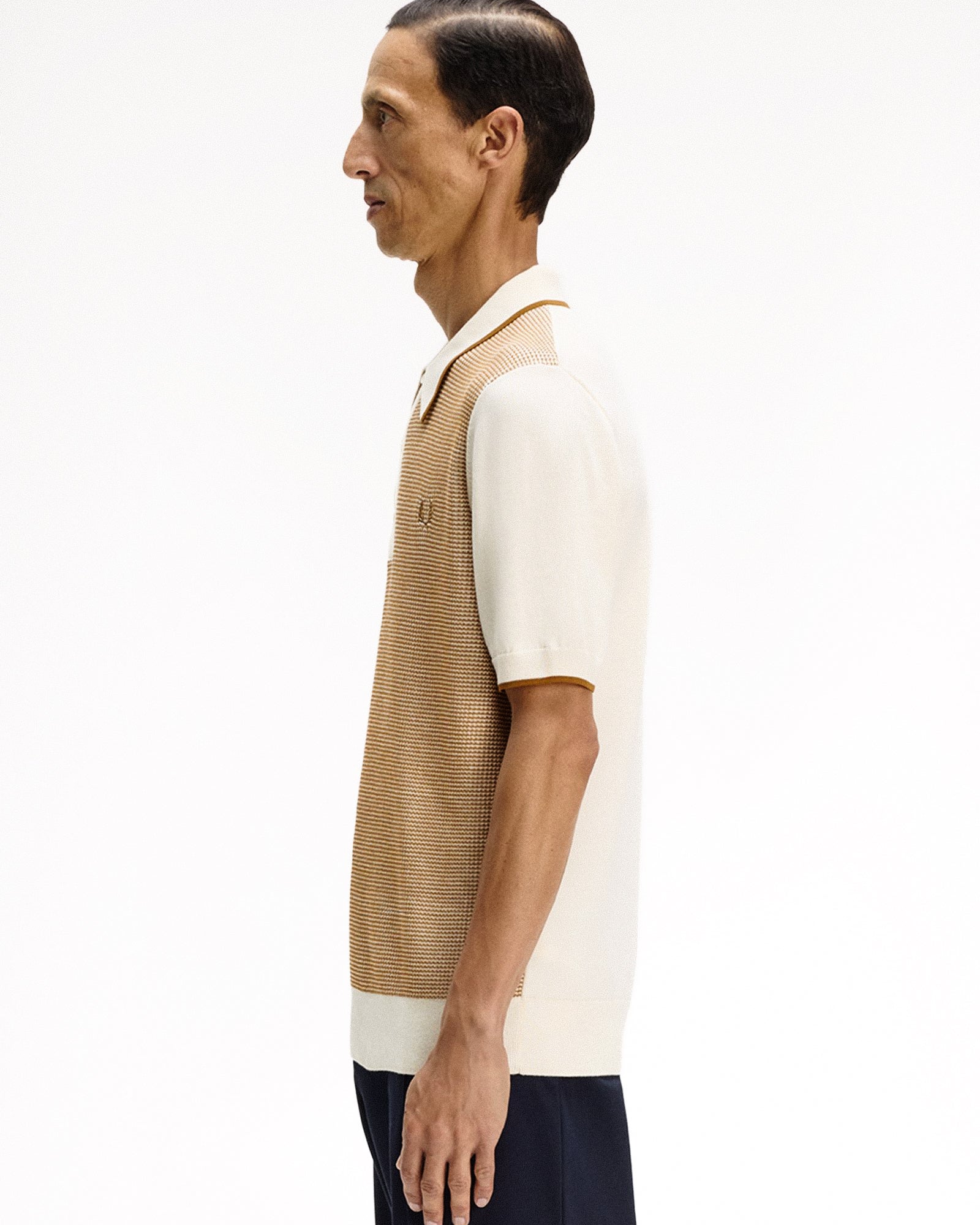 Fred Perry Tonic Waffle Knitted Shirt Ecru Polo Shirts K2307-560 Style Inspiration | Overkill