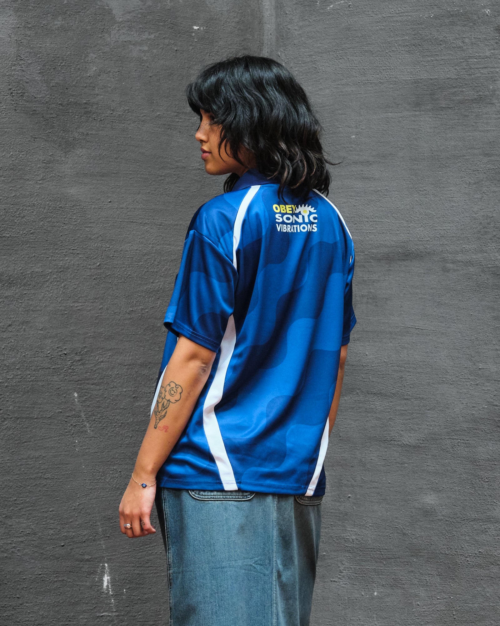 Obey Soccer Jersey Blue Multi Polo Shirts Detailfoto | Overkill