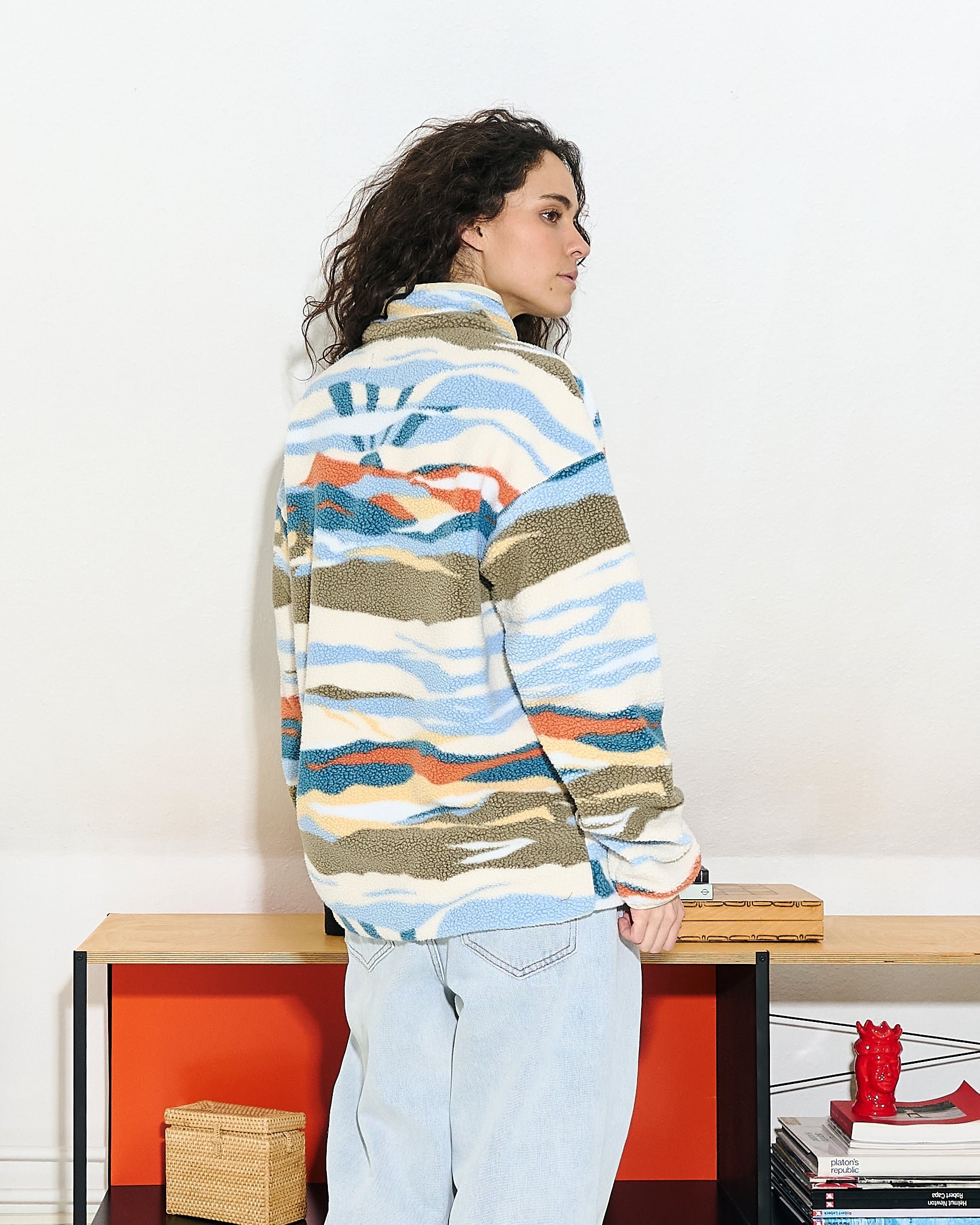 Columbia Helvetia II Printed Half Snap Fleece Chalk Rogue Valley Sweatshirts Detailfoto | Overkill