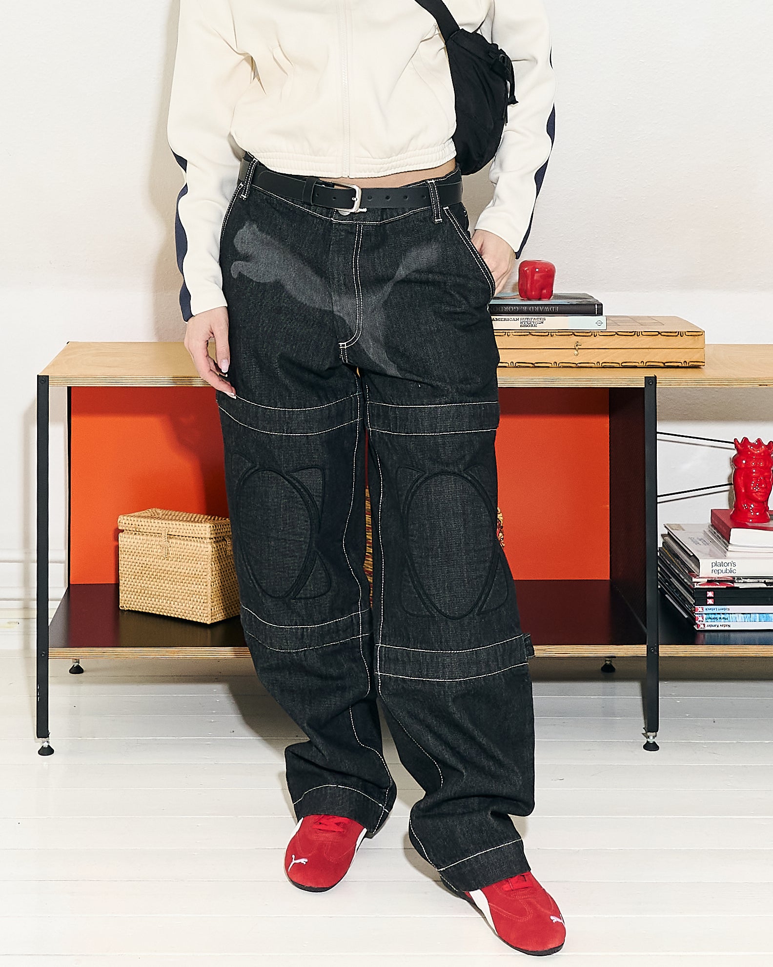 Puma Knee Pad Pants Puma Black - Denim Jeans Close-up | Overkill