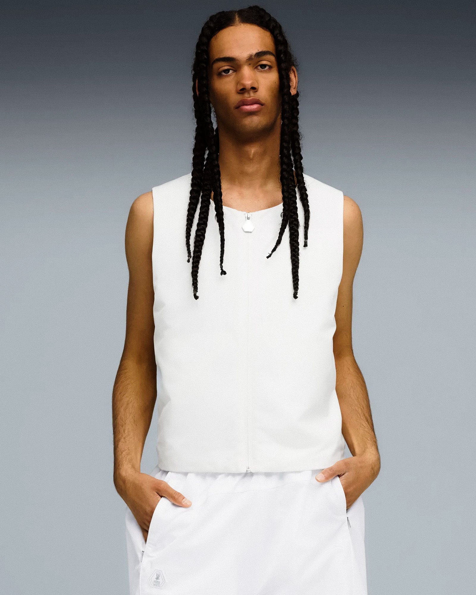 Puma Vest Puma White Vests 633721 02 On Model Back View | Overkill