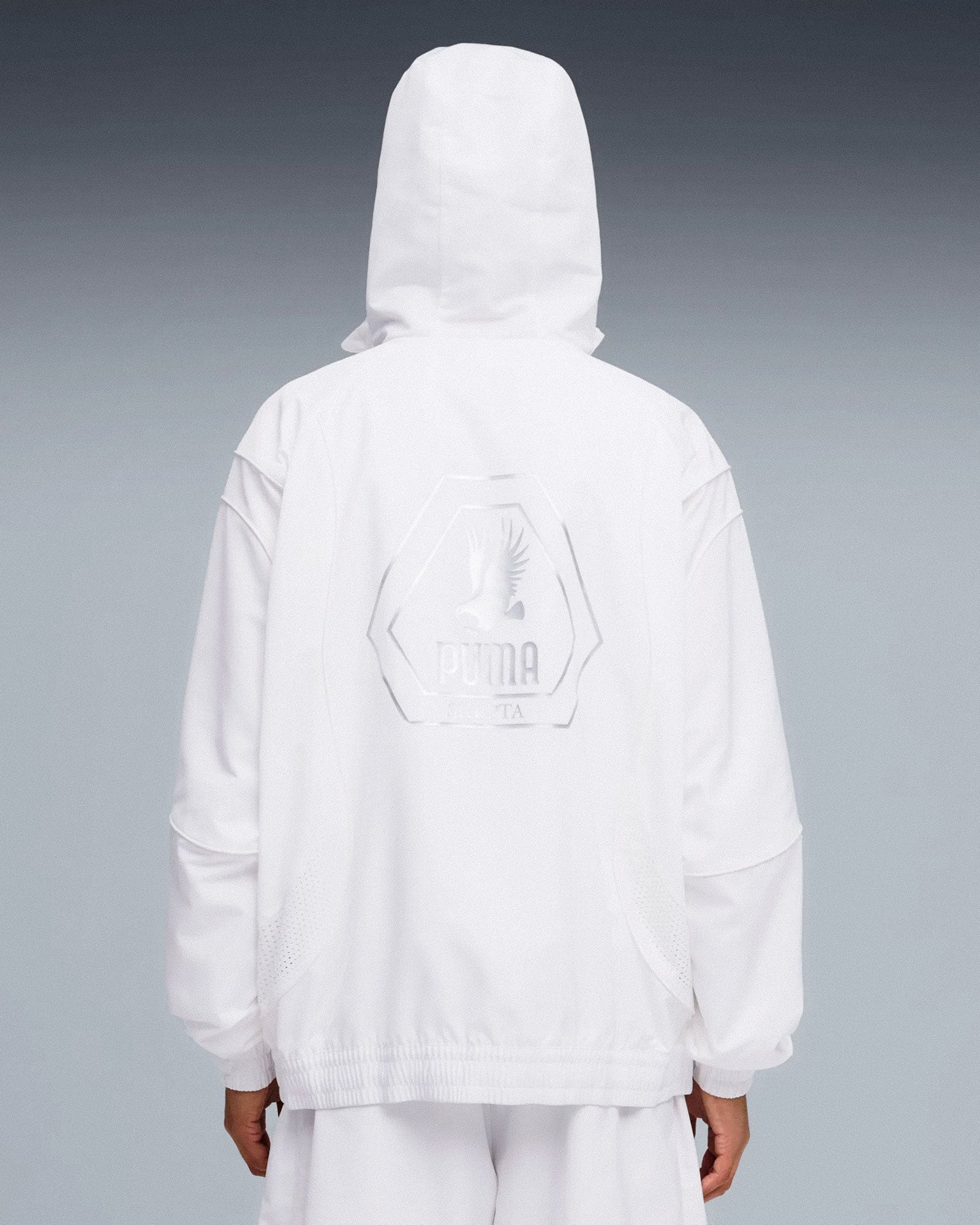 Puma CLRT Jacket Puma White Track Jackets 633722 02 On Model Back View | Overkill